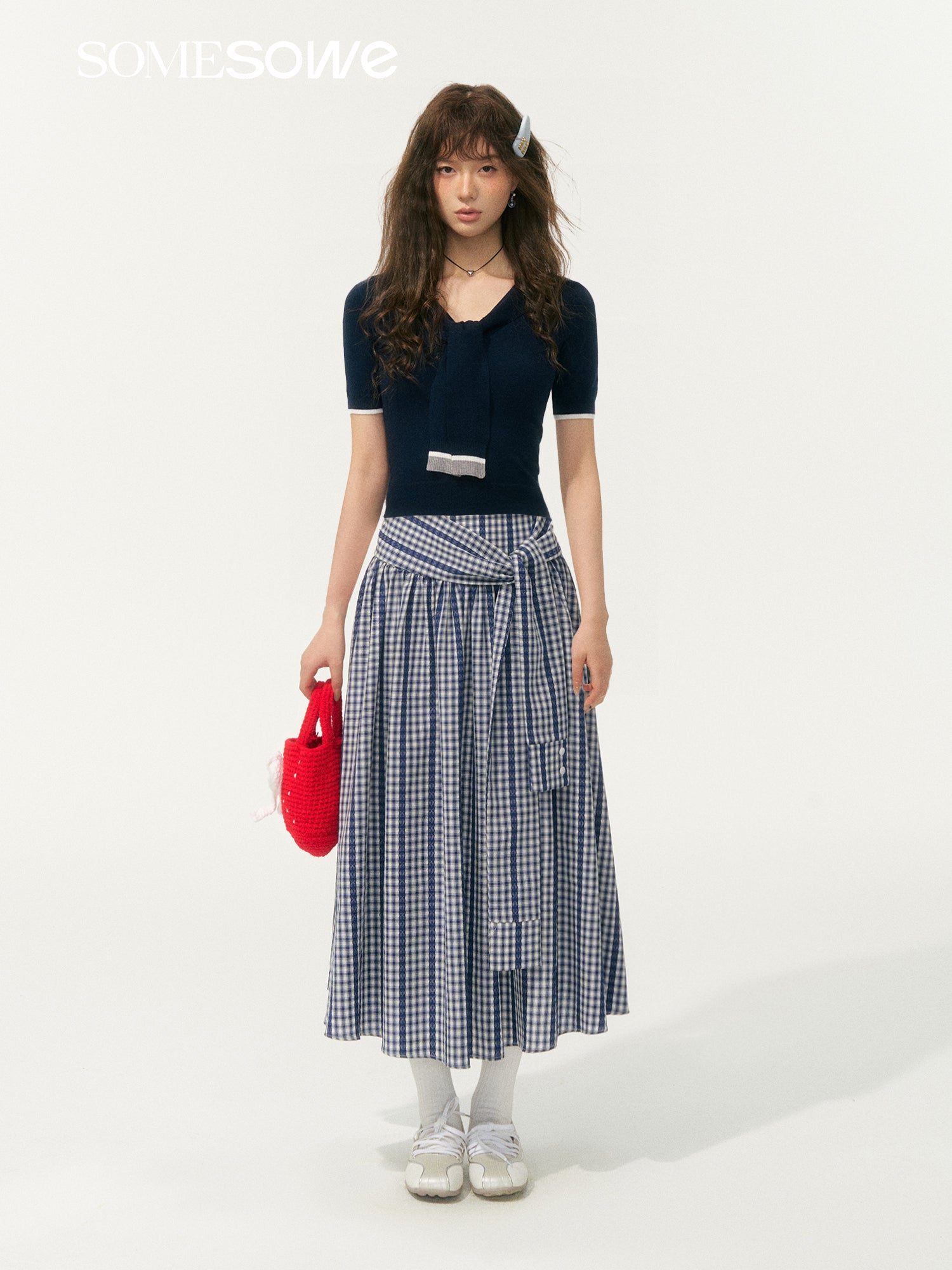 SOMESOWE S2508057 Vacation style patterned long skirt