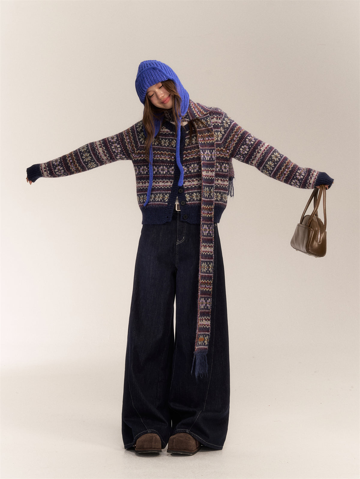 AsGony ASG24619 High-waisted wide-leg jeans