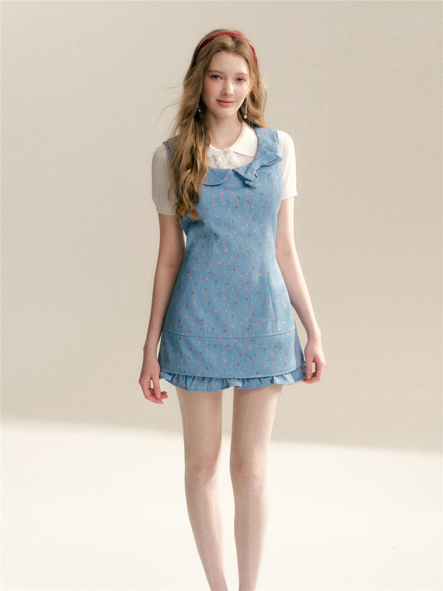 16DEWS 16D246069 A-line doll collar denim dress