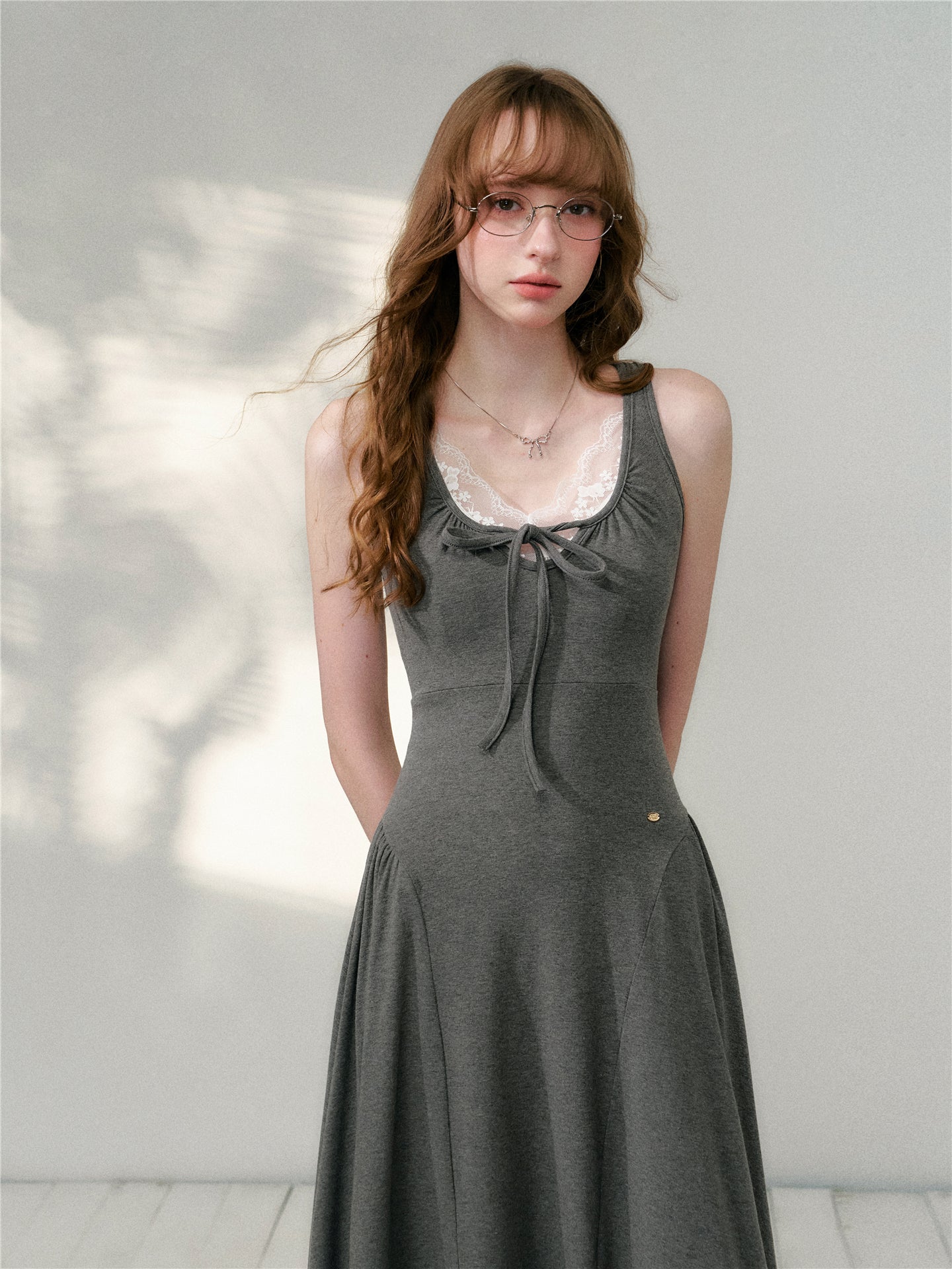 16DEWS 16D26081 U-neck design slim fit A-line length dress