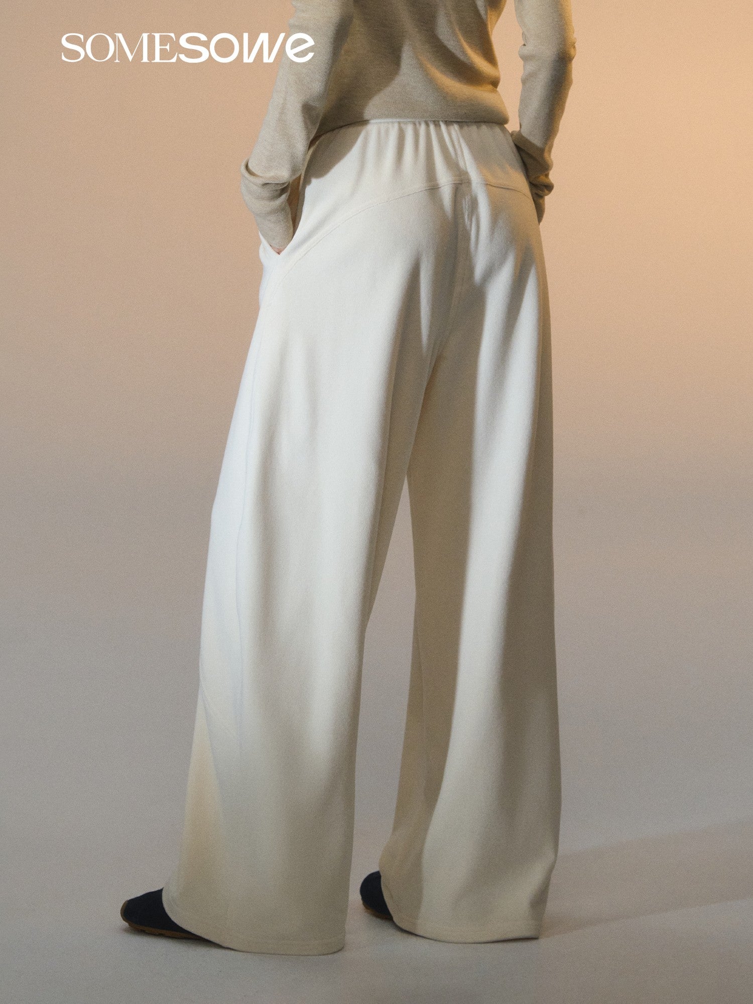 SOMESOWE S2508264 Polar fleece curved knife casual pants