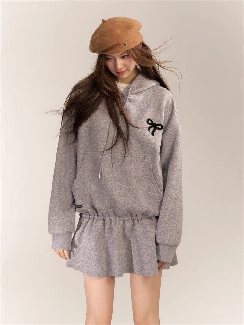 AsGony ASG24630 Hoodie Dress(2color)