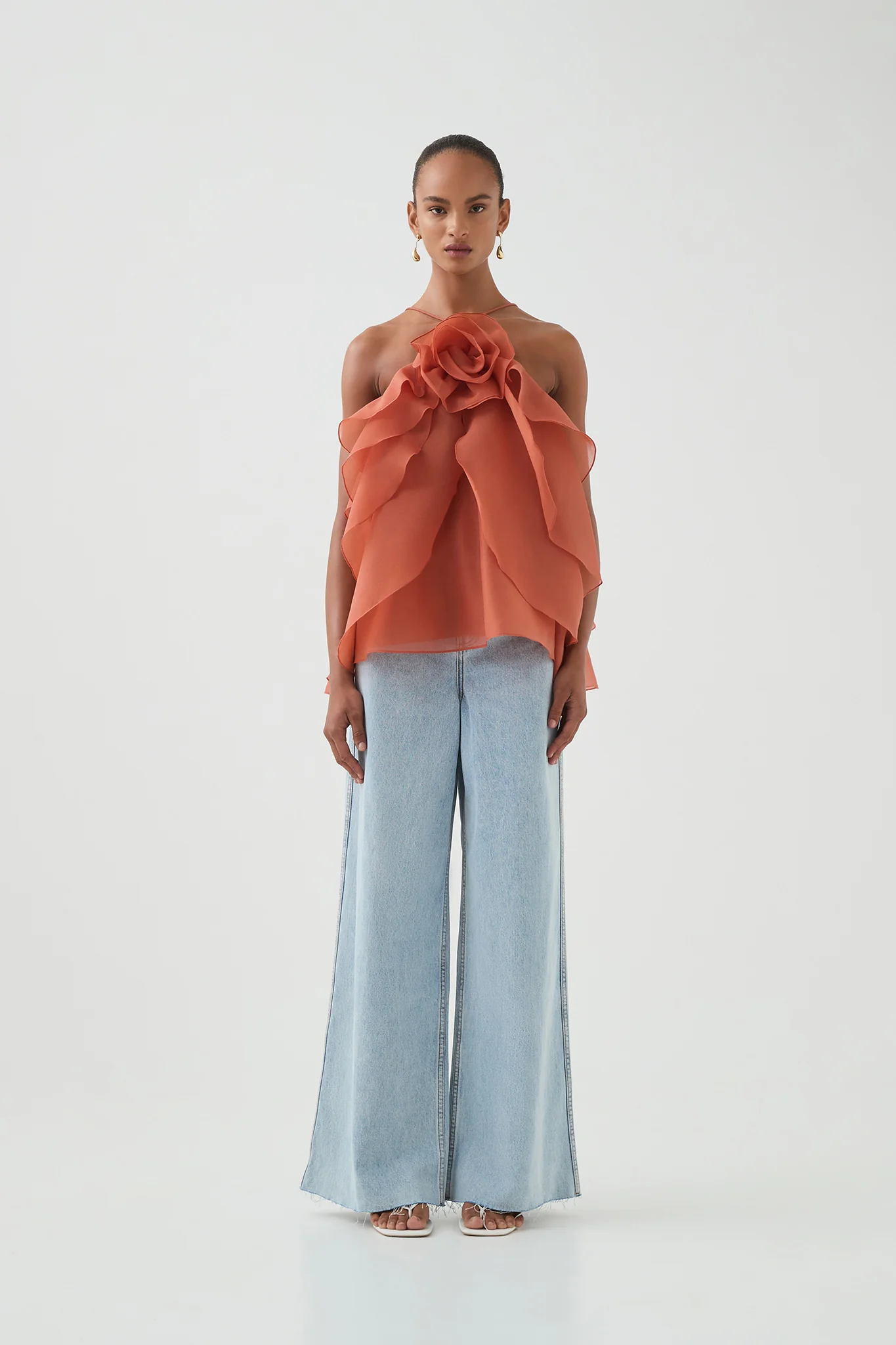 Aje Pandorea Layered Top (Coral clay)