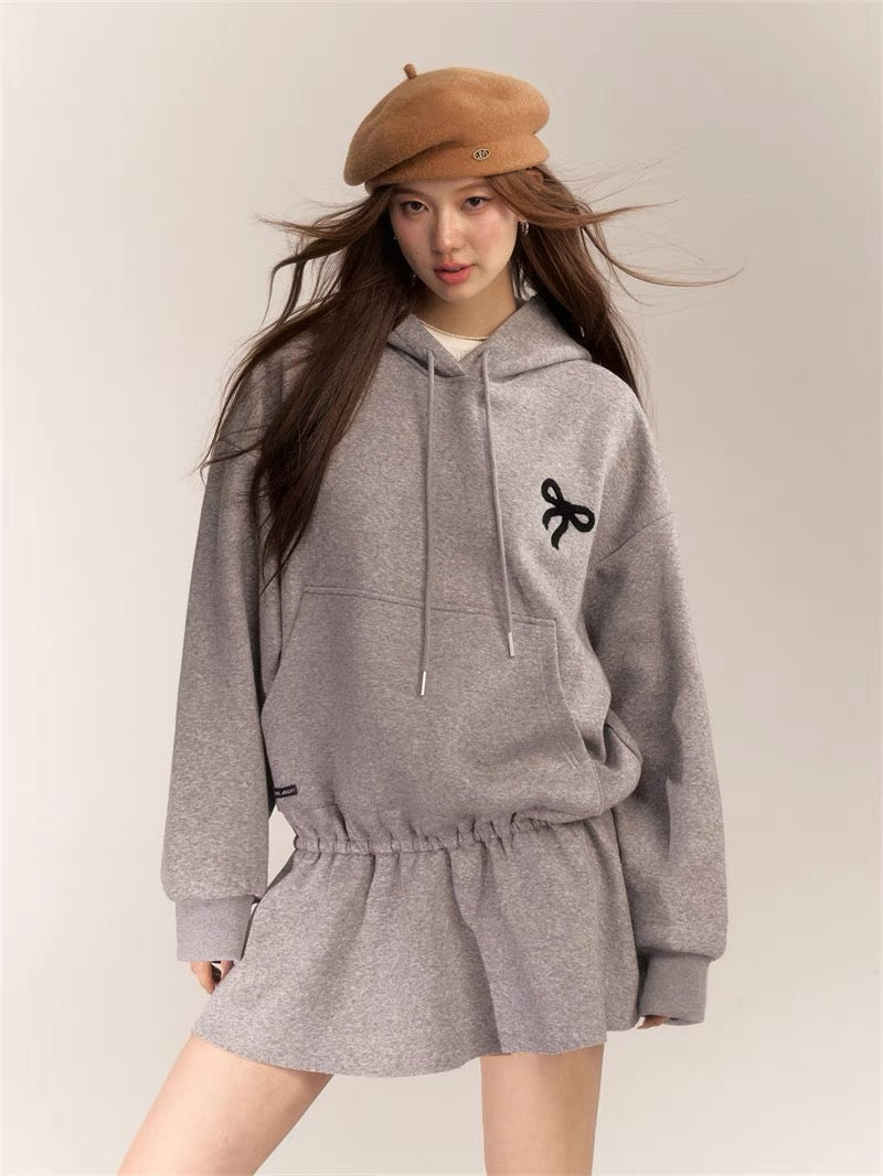 AsGony ASG24630 Hoodie Dress(2color)