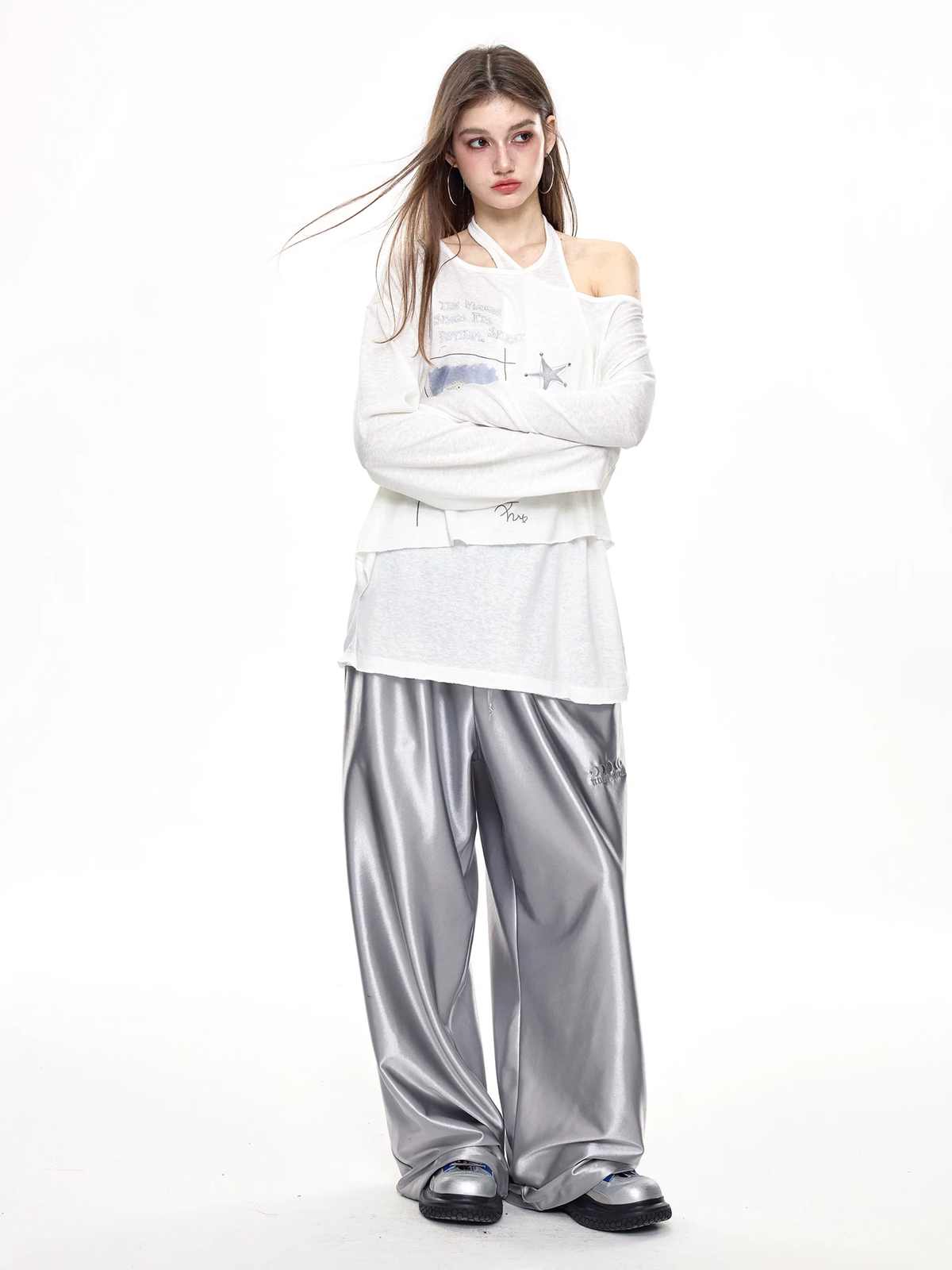 Nova Street White Tencel Loose Fit Tee