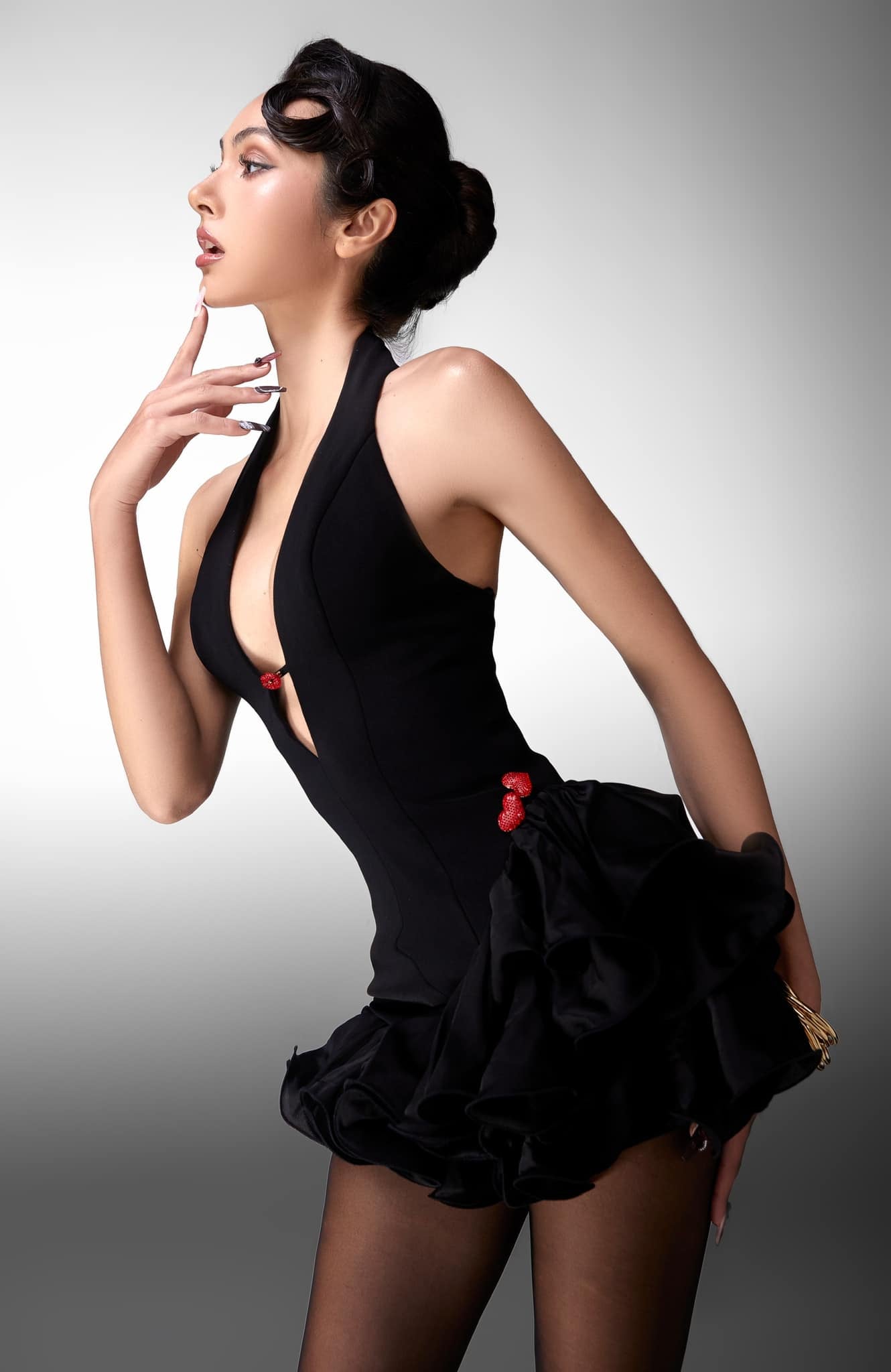 Glam Doll Satin pinafore dress(2 colors)