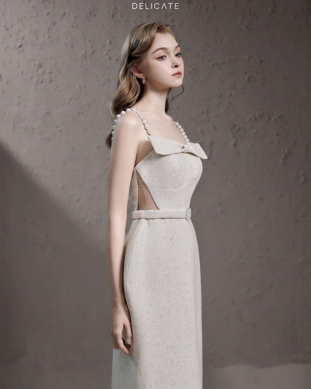 Delicate Bow tie waist cinching camisole dress