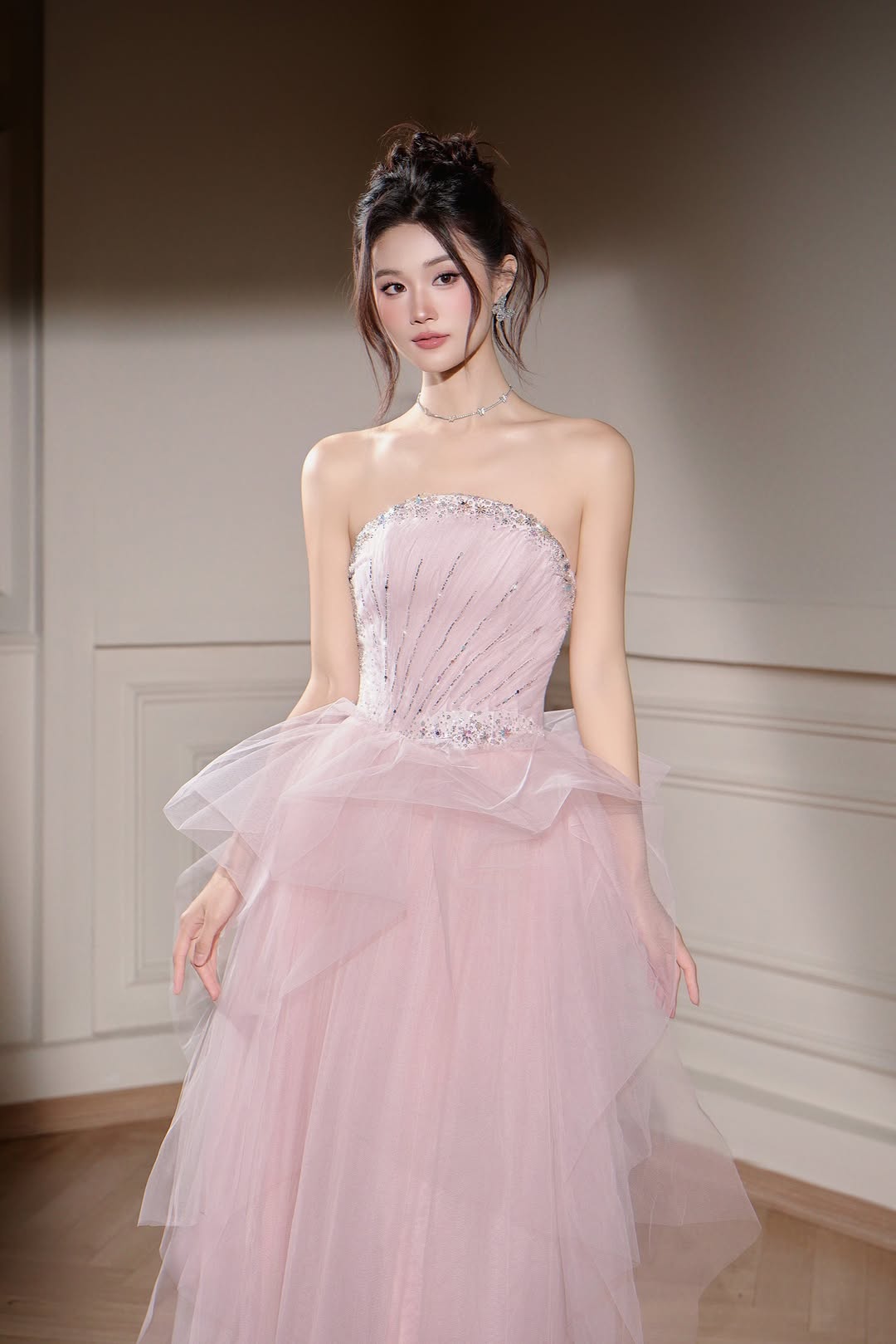 Lovelyn Off-Shoulder tulle strapeless croset dress