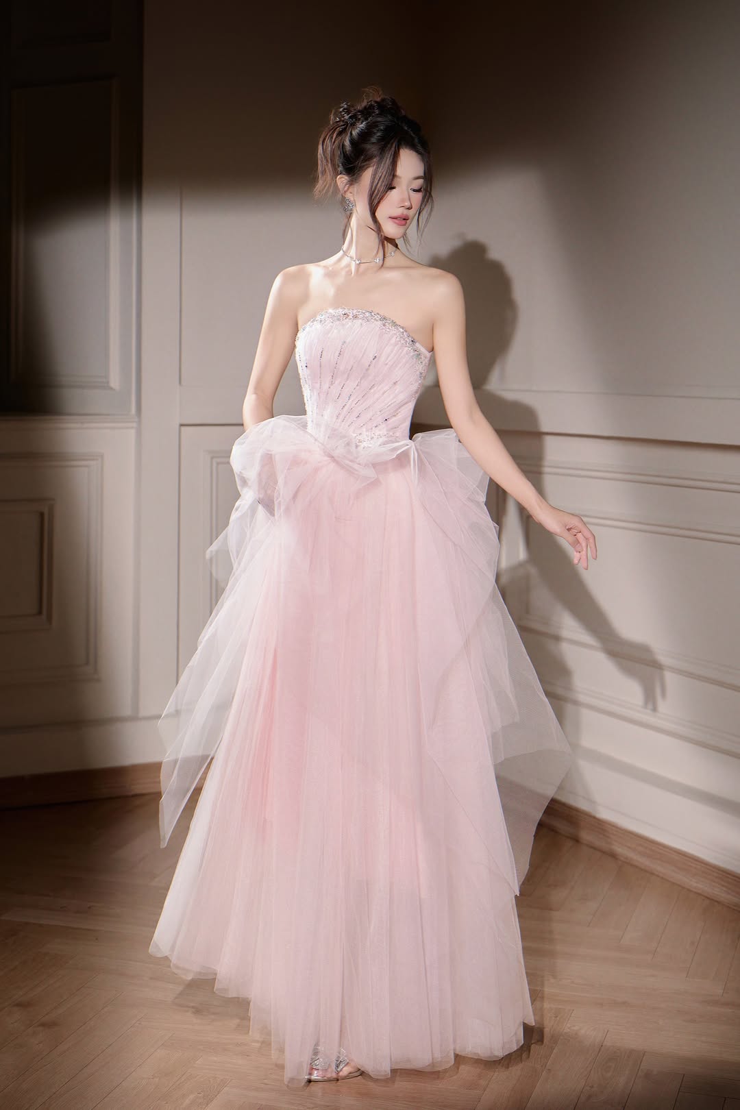Lovelyn Off-Shoulder tulle strapeless croset dress