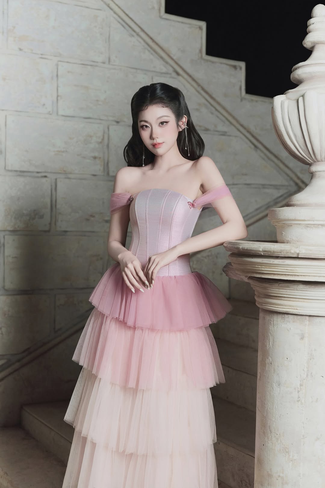 Lovelyn Gradient tiered corset dress