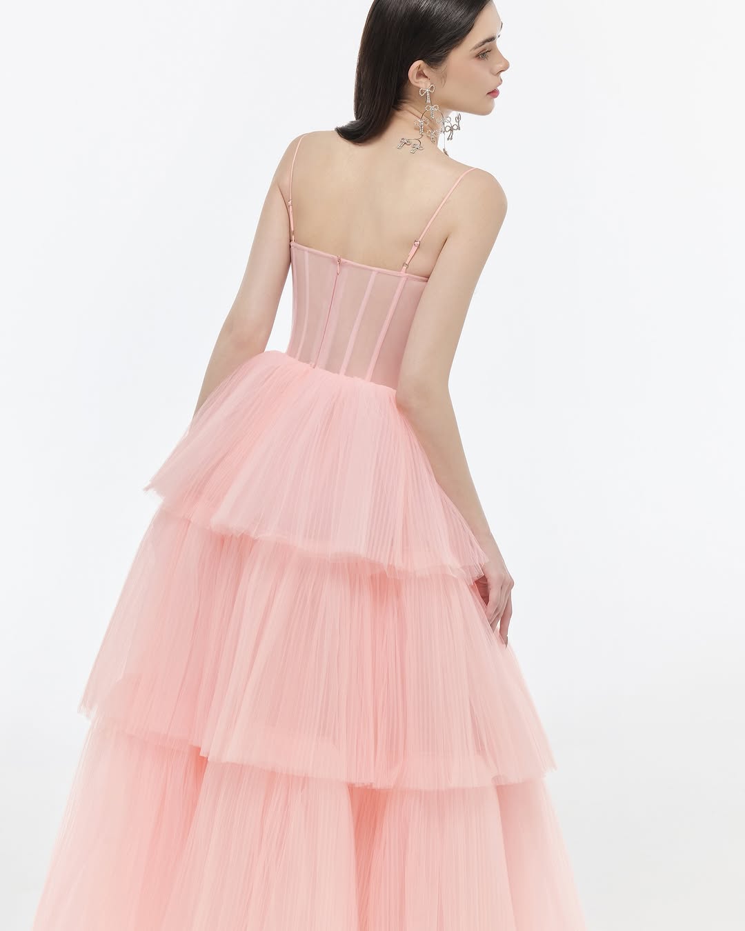 Josephine Pink camisole tiered dress