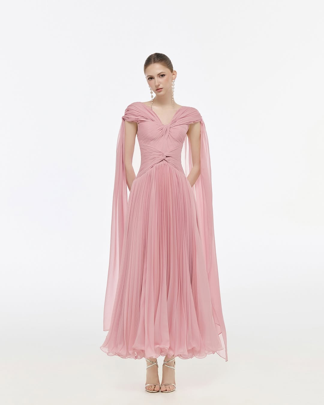 Josephine V-neck shawl dress