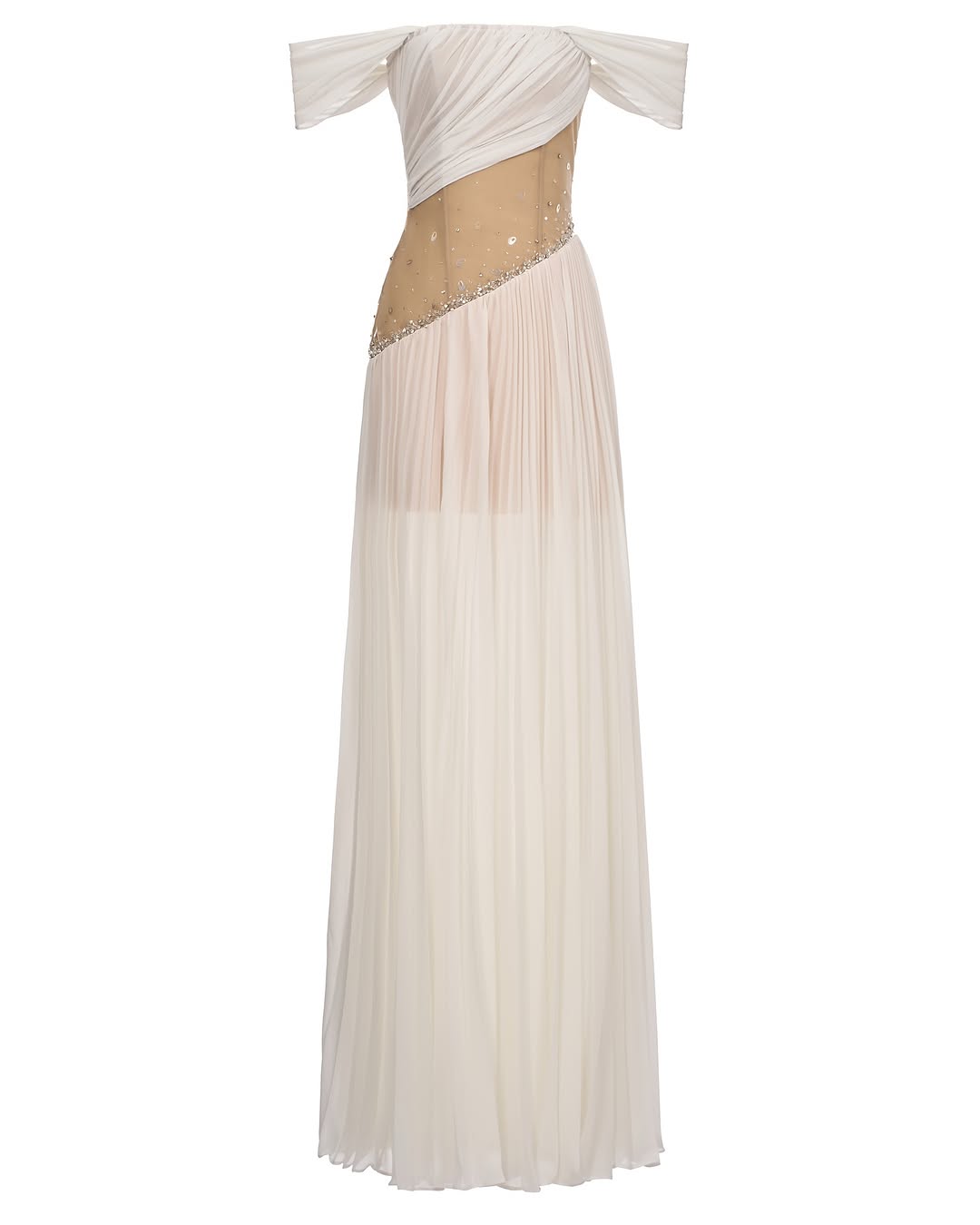Josephine Chiffon shawl waist cinching dress