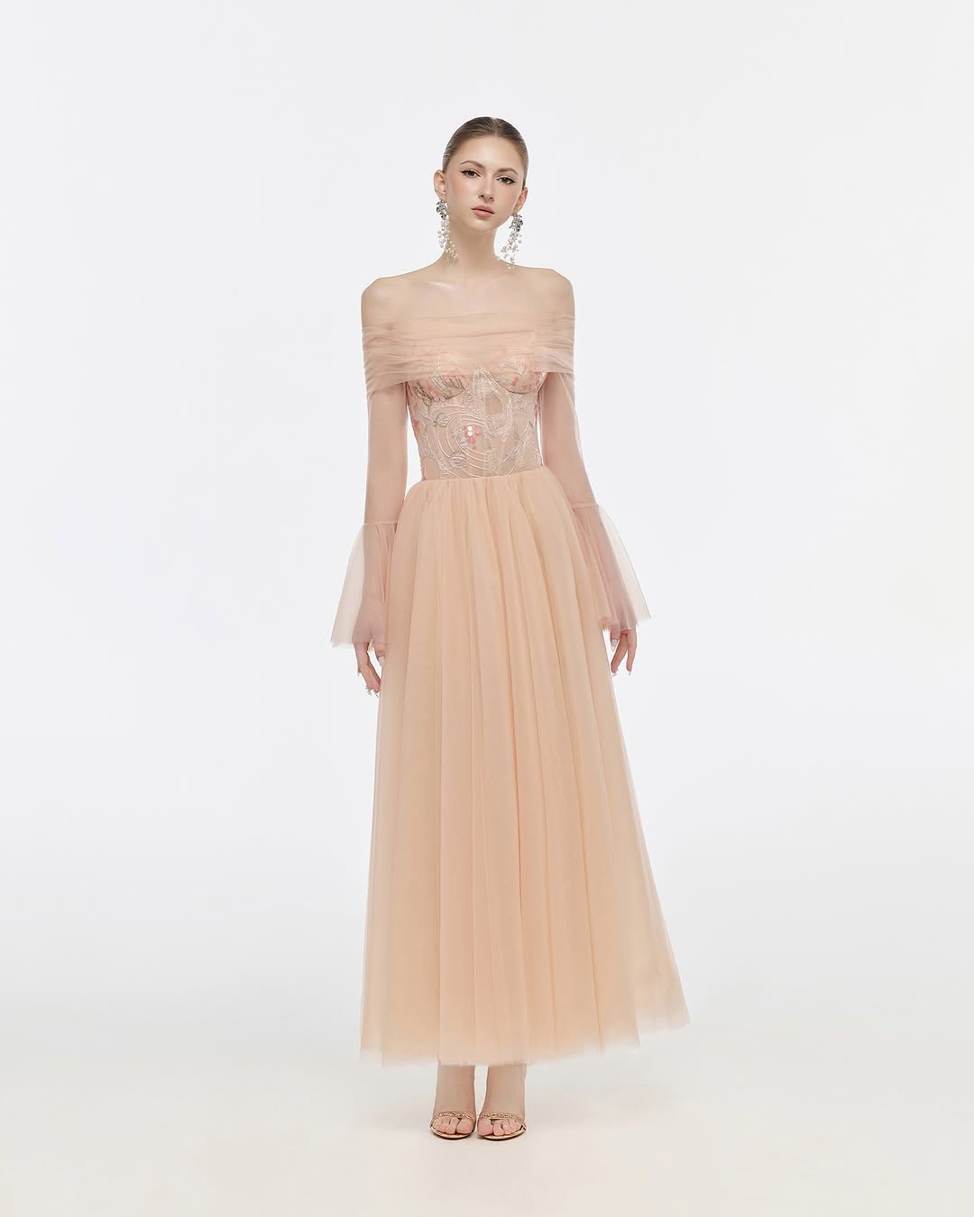Josephine Off shoulder chiffon dress