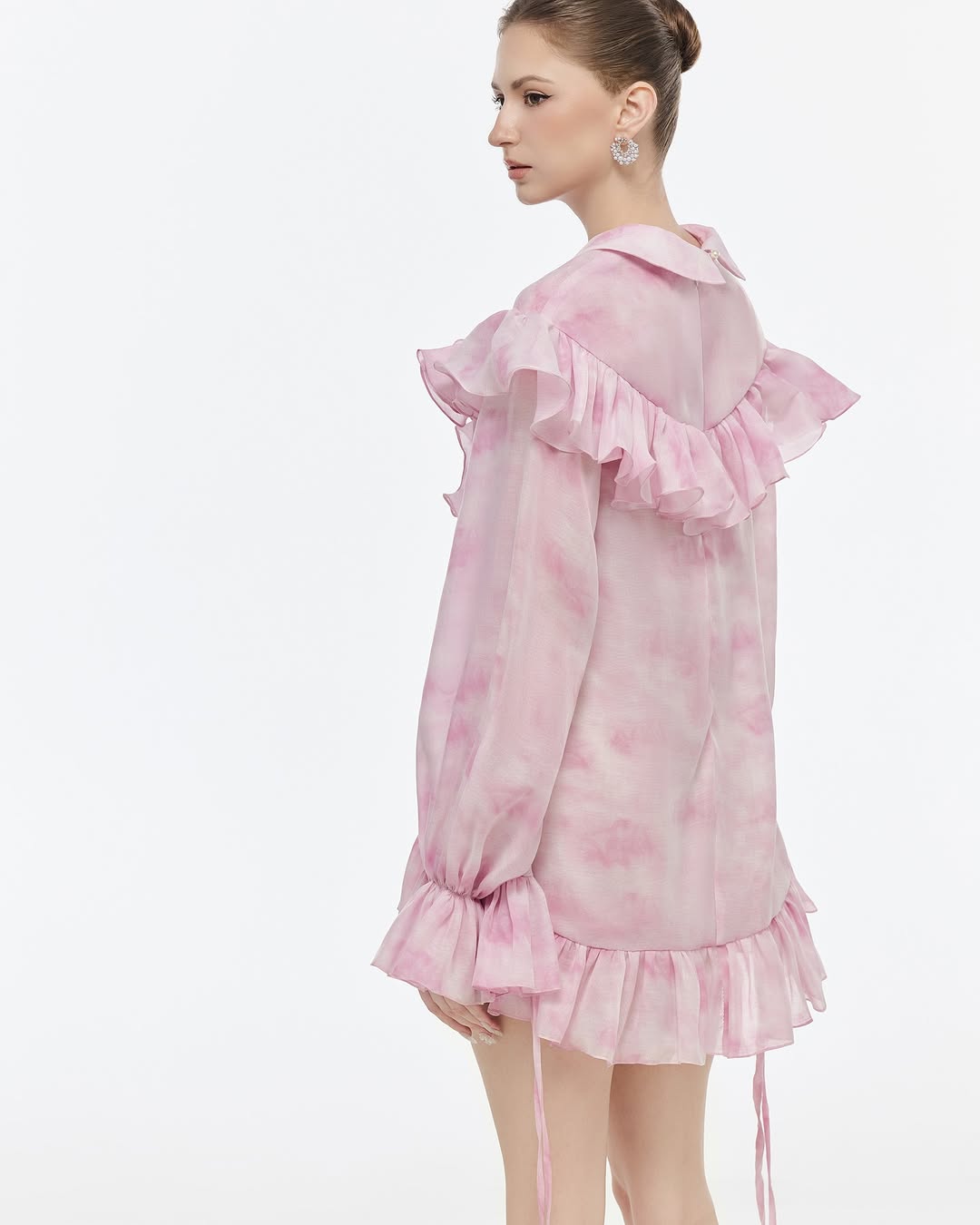 Josephine Petal tie dye long sleeved dress