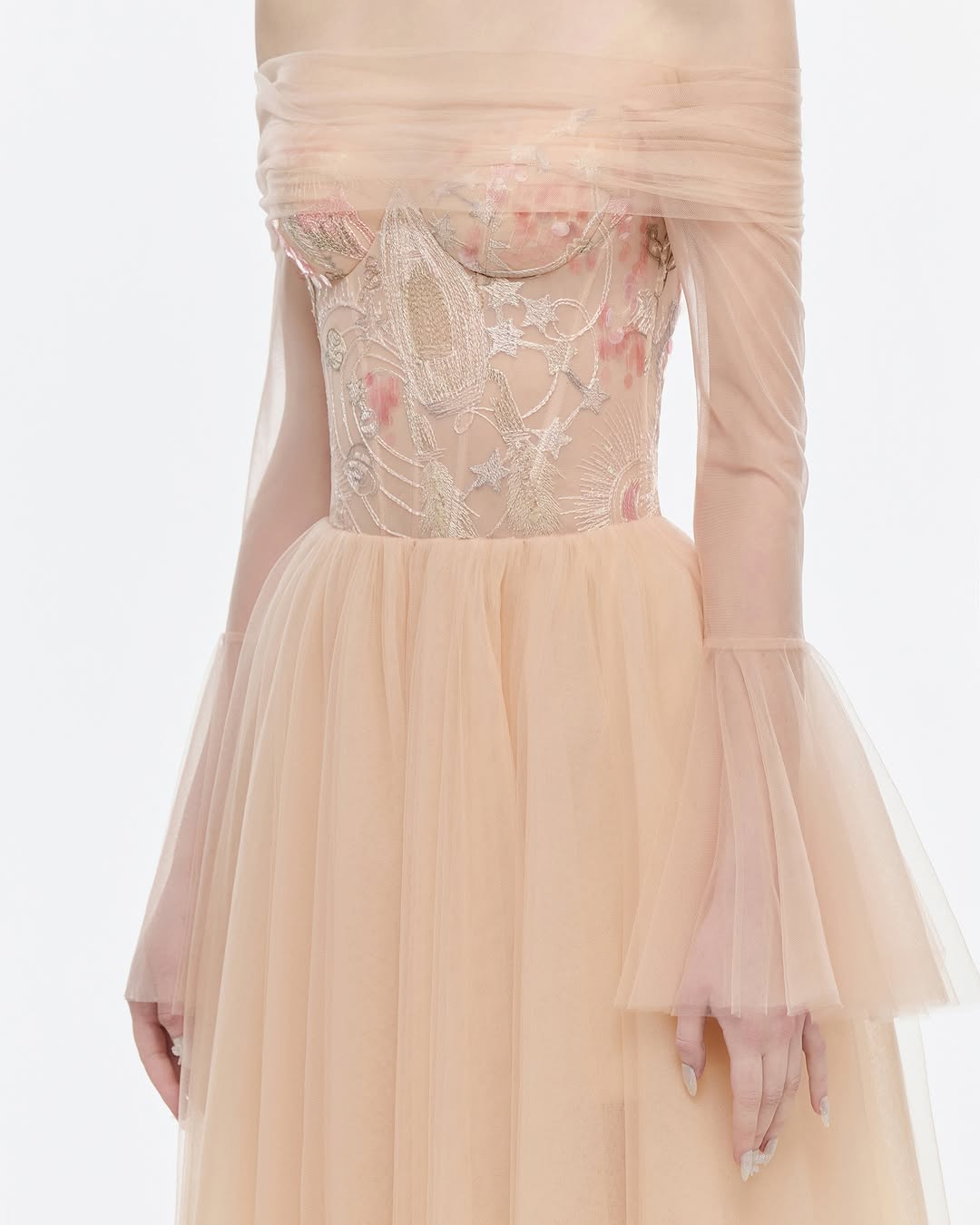 Josephine Off shoulder chiffon dress