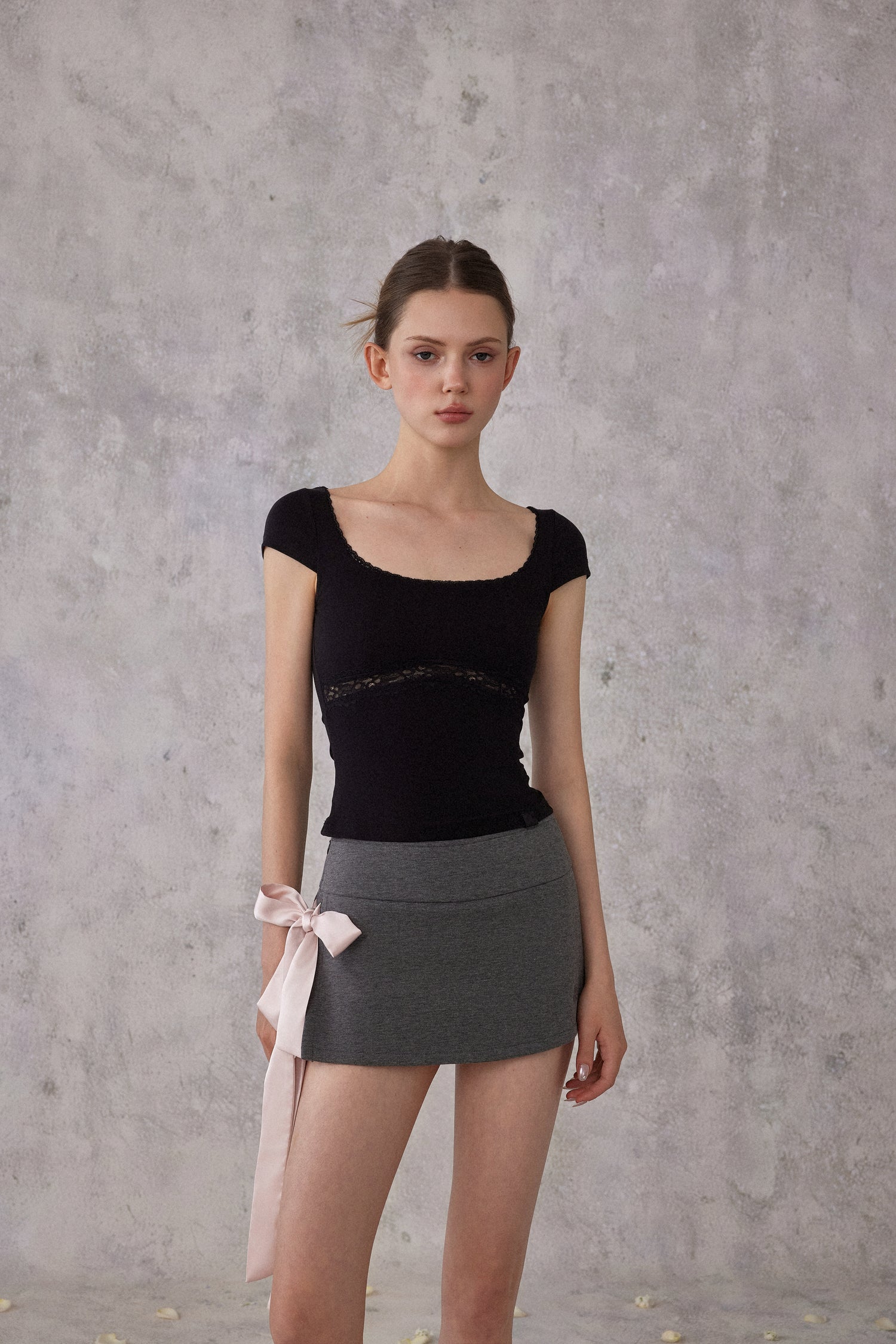 NOMEANSNO N164 Square collar lace top