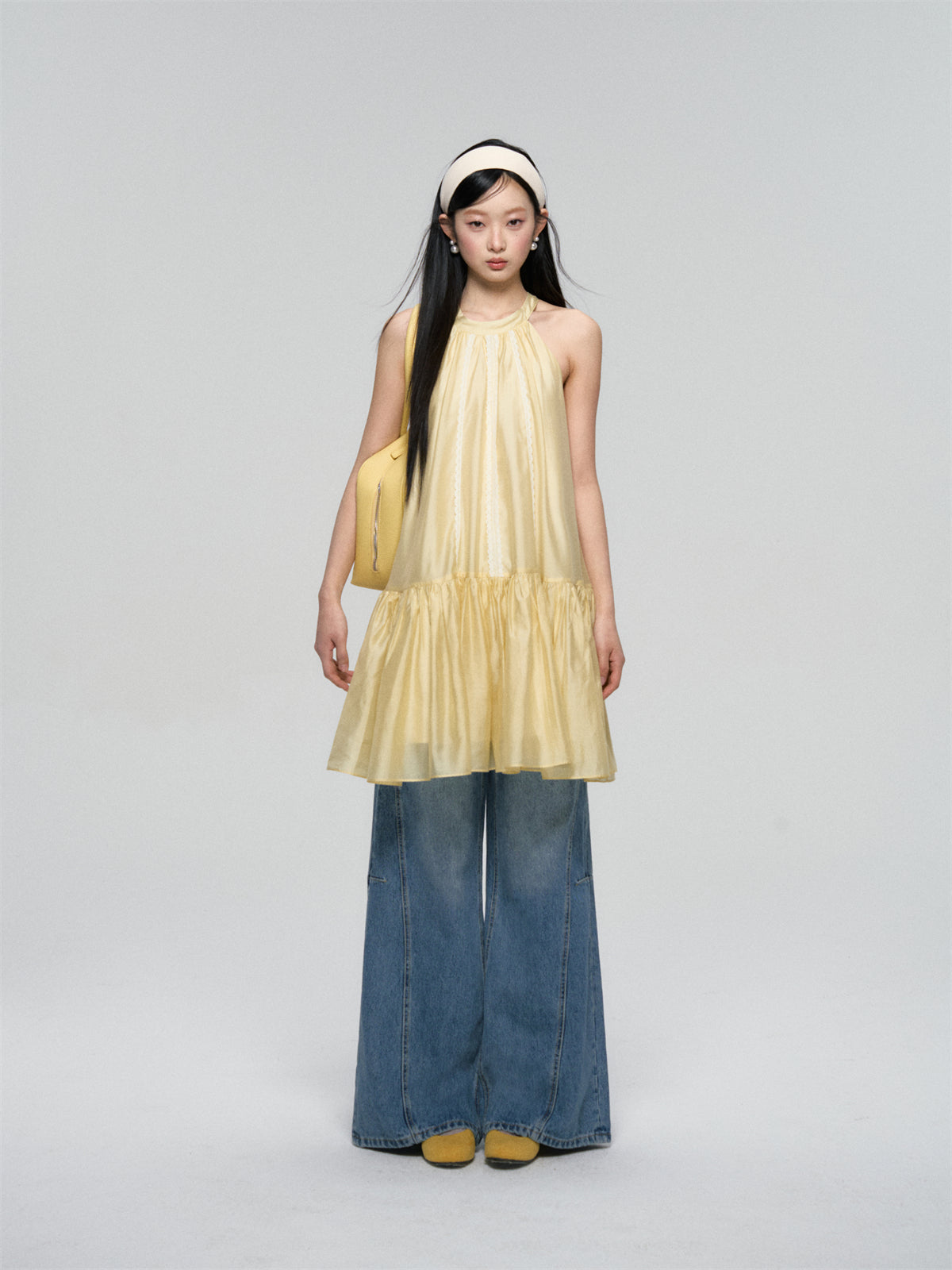 AsGony ASG25086 Lace straight leg jeans