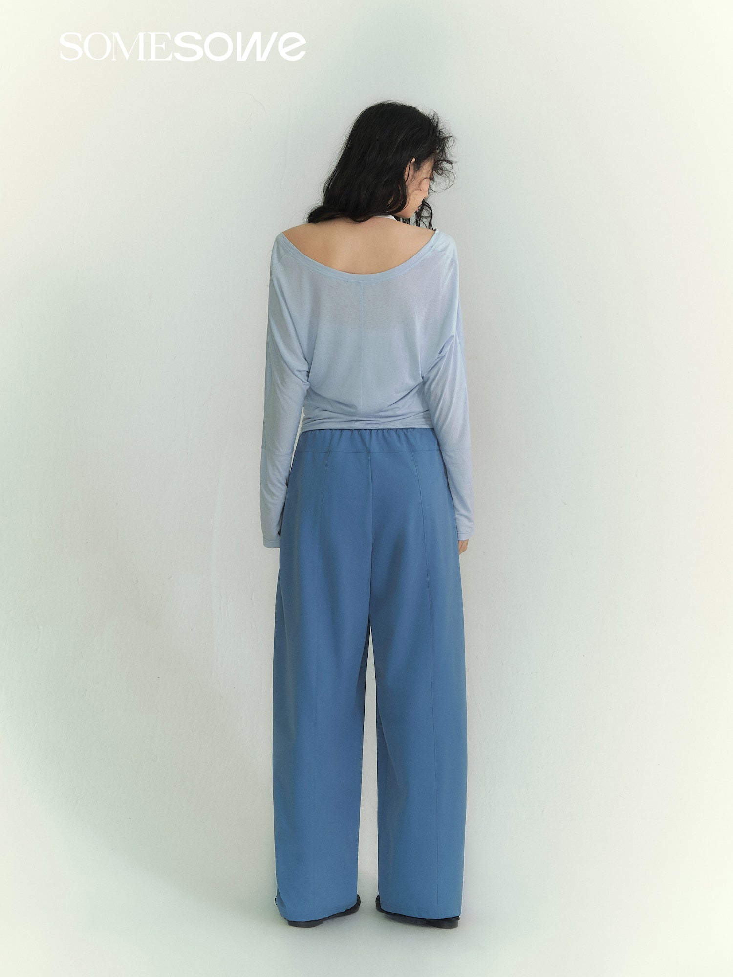 SOMESOWE S2609066 Light oxygen wide leg curved knife pants