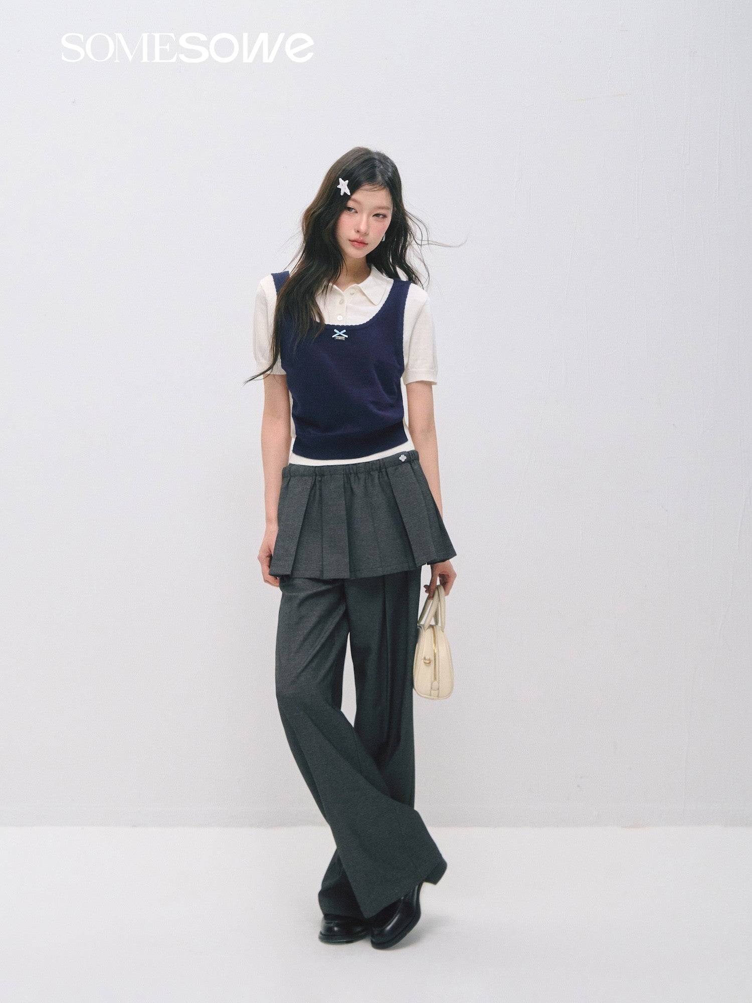 SOMESOWE S2609023 Removable suit pleated skirt pants