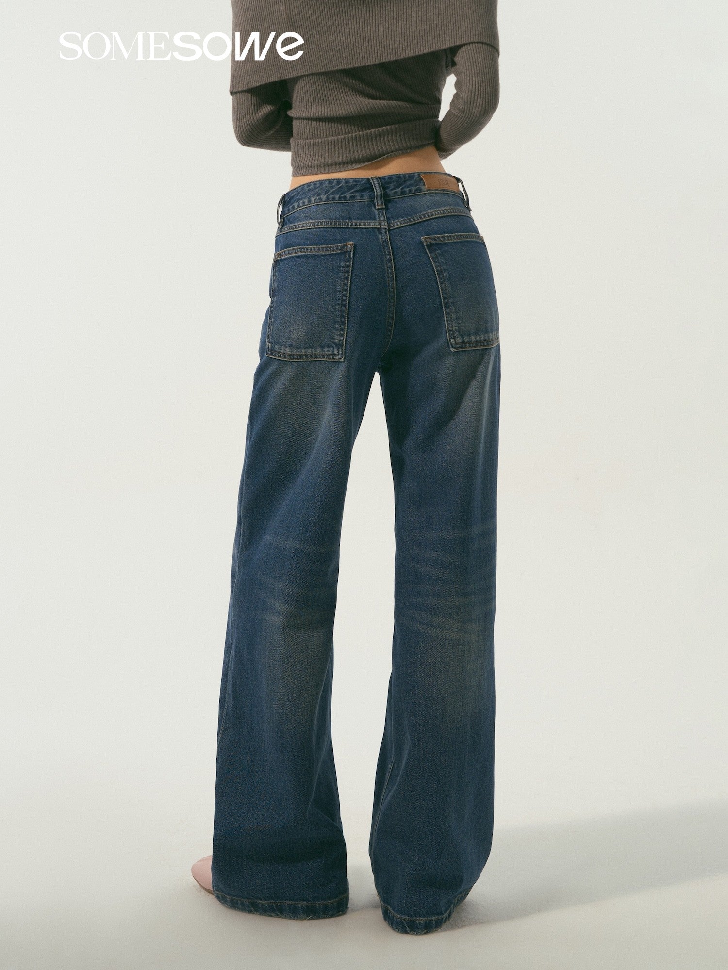 SOMESOWE S2509010 Nomadic style make old washed denim jeans