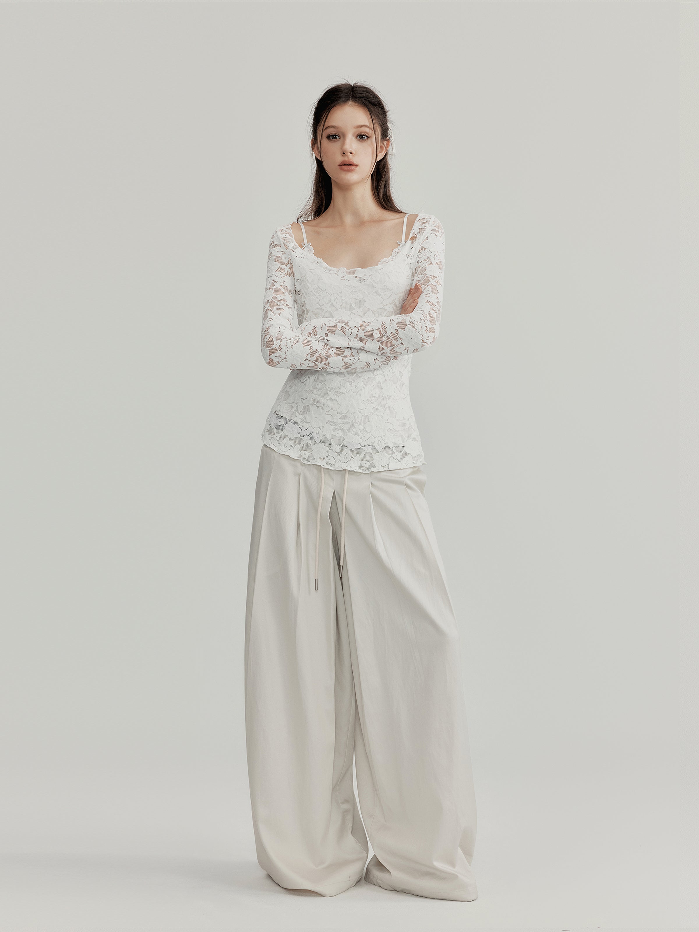 NOMEANSNO N128 Tight edged lace blouse