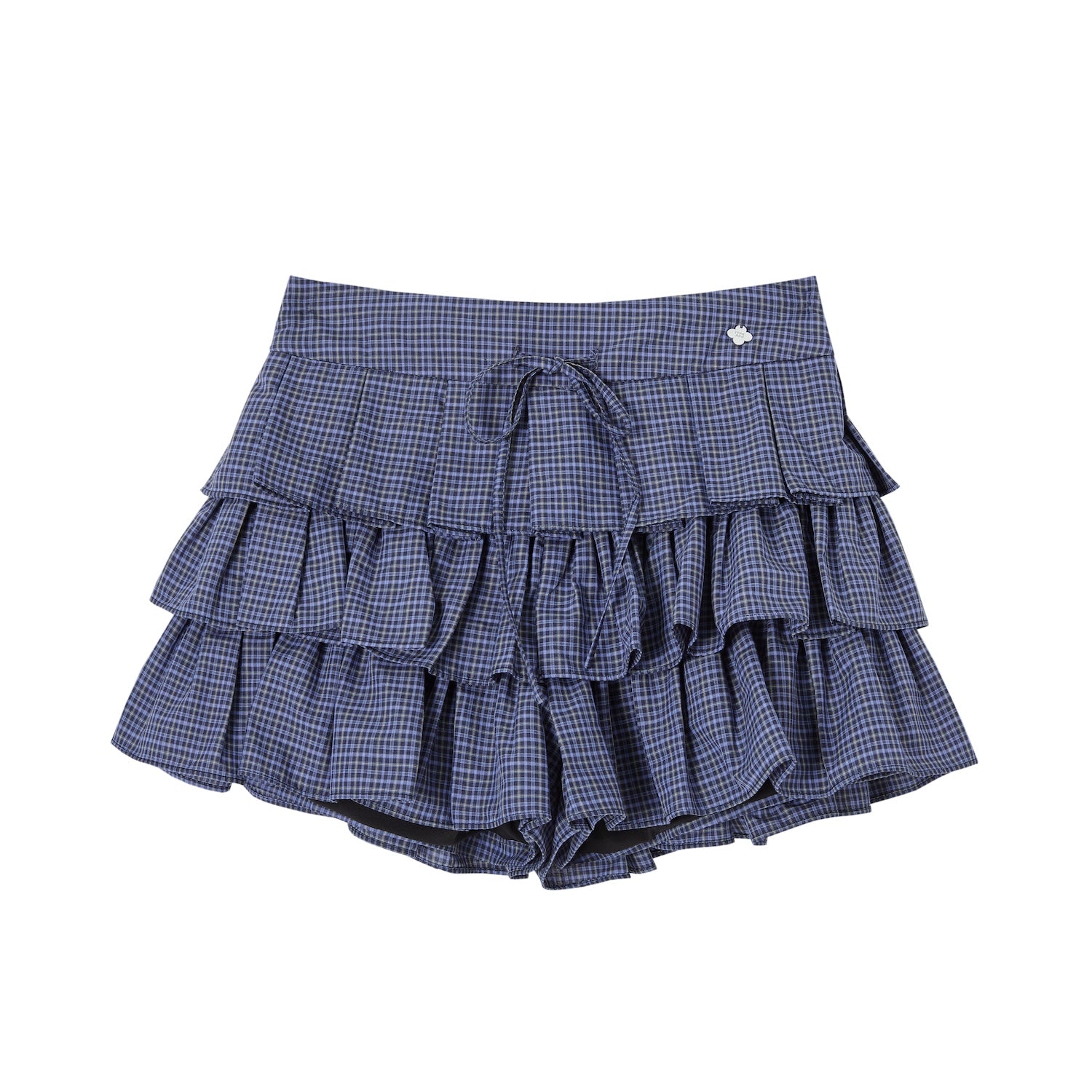 SOMESOWE S2509029&S2509030 Plaid ruffled silhouette short shirt + skirt