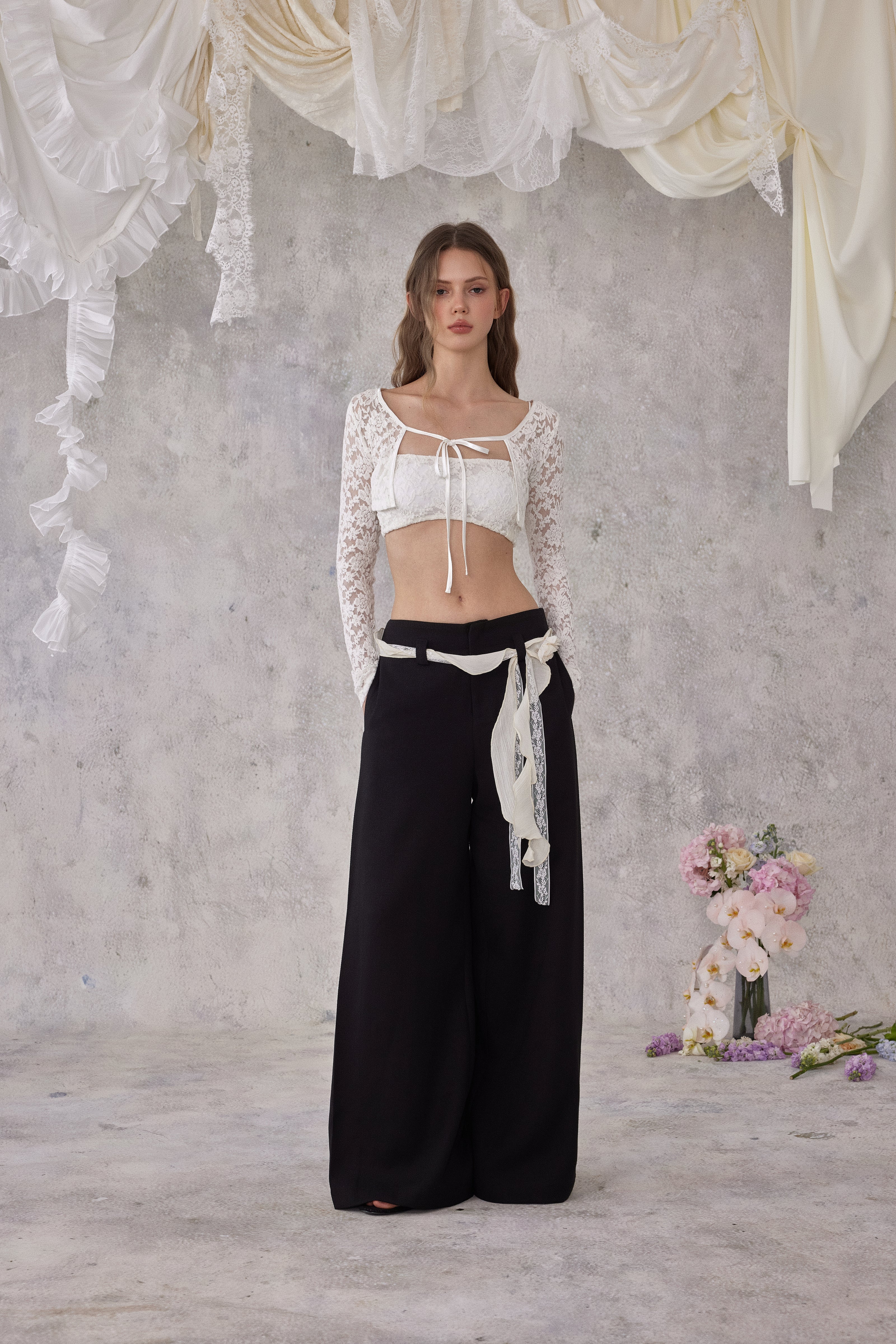 NOMEANSNO N170 Floral lace camisole (2color)
