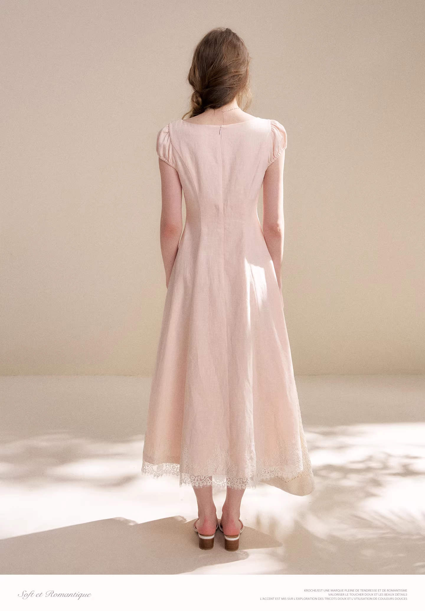 Kroche KR6063 Splicing lace waist cinching dress