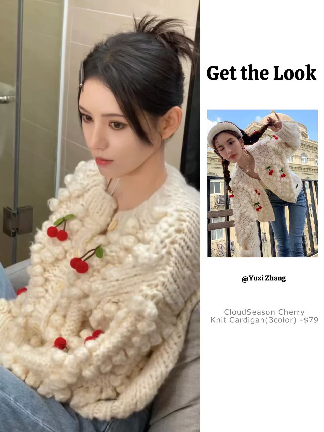 Cloud Season Cherry Knit Cardigan(3color)