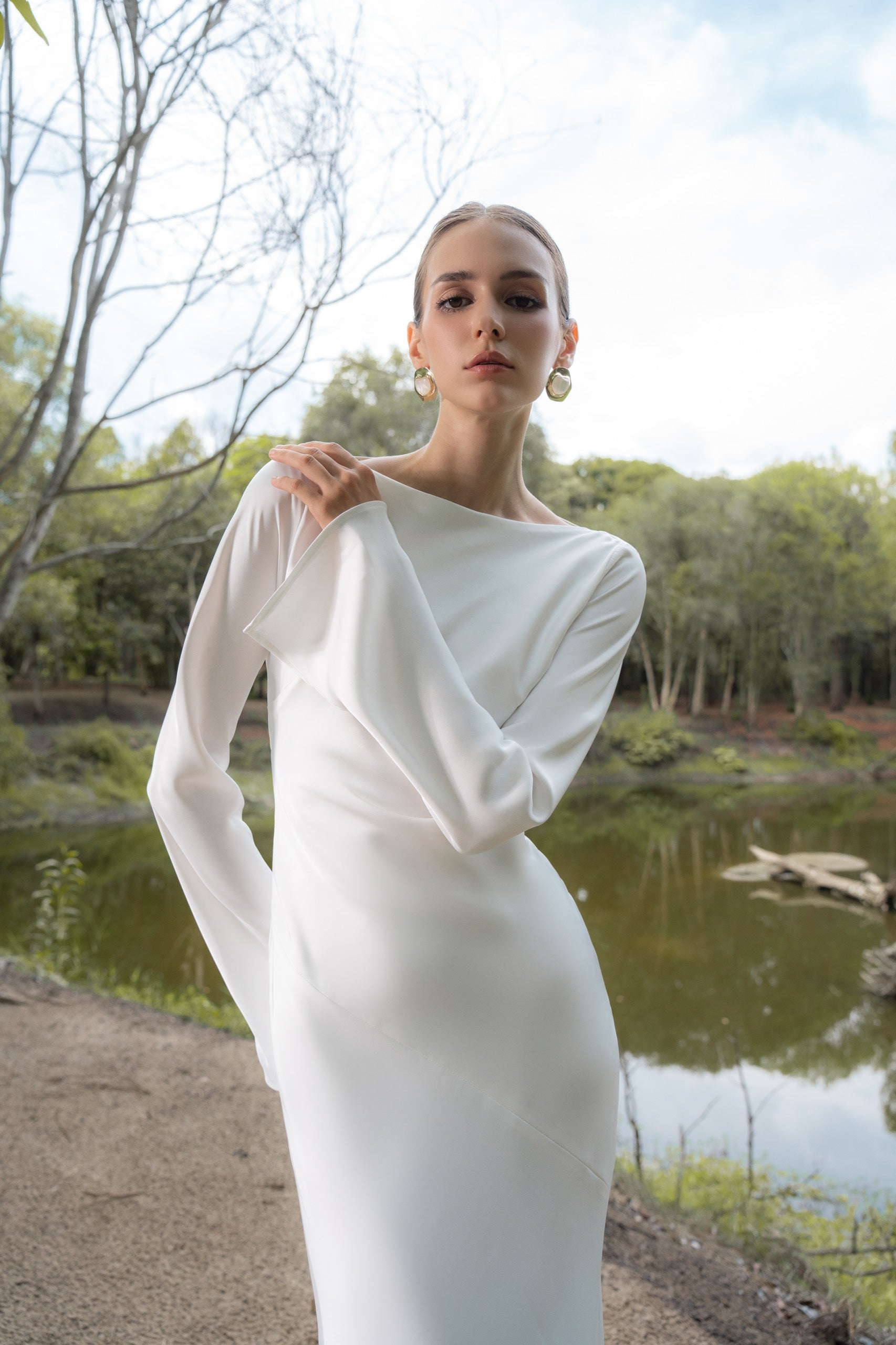 KISSERINE LILY SILK DRESS(4color)