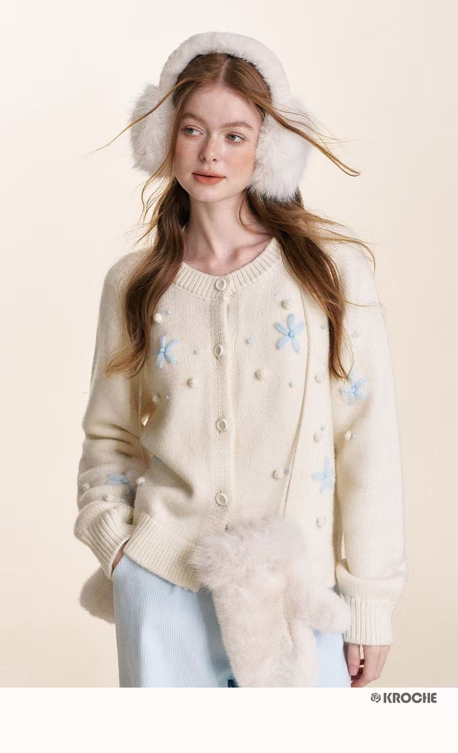 Kroche Embroidered snowflake cardigan