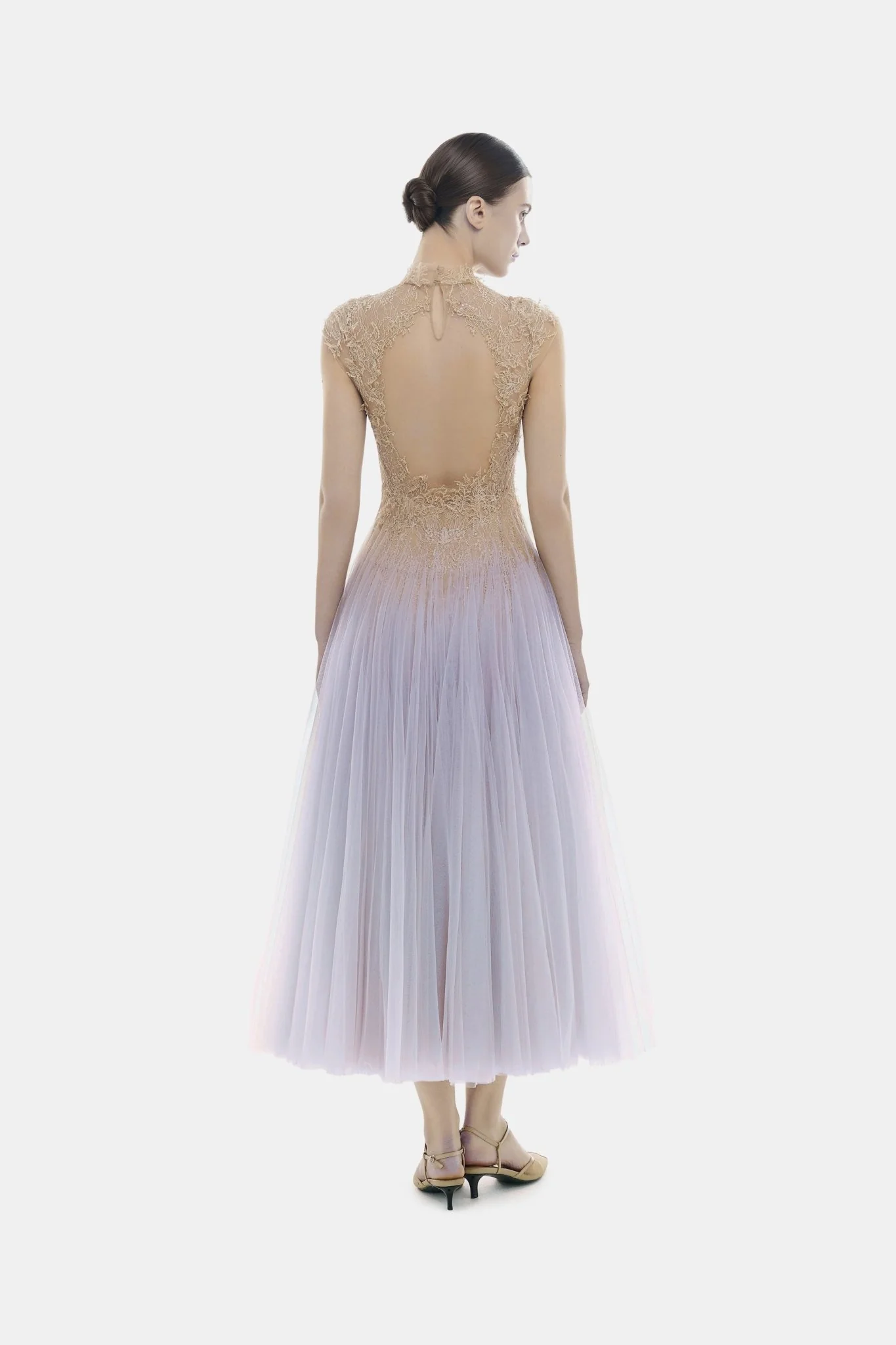 Montsand Violet Ombre Lace Midi Dres