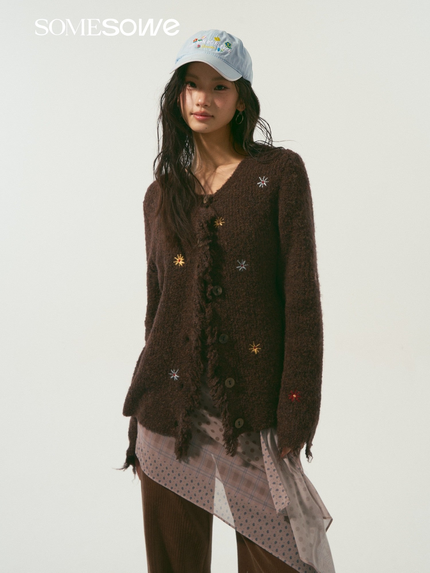 SOMESOWE S2509004 Nomadic style tassel flower cardigan