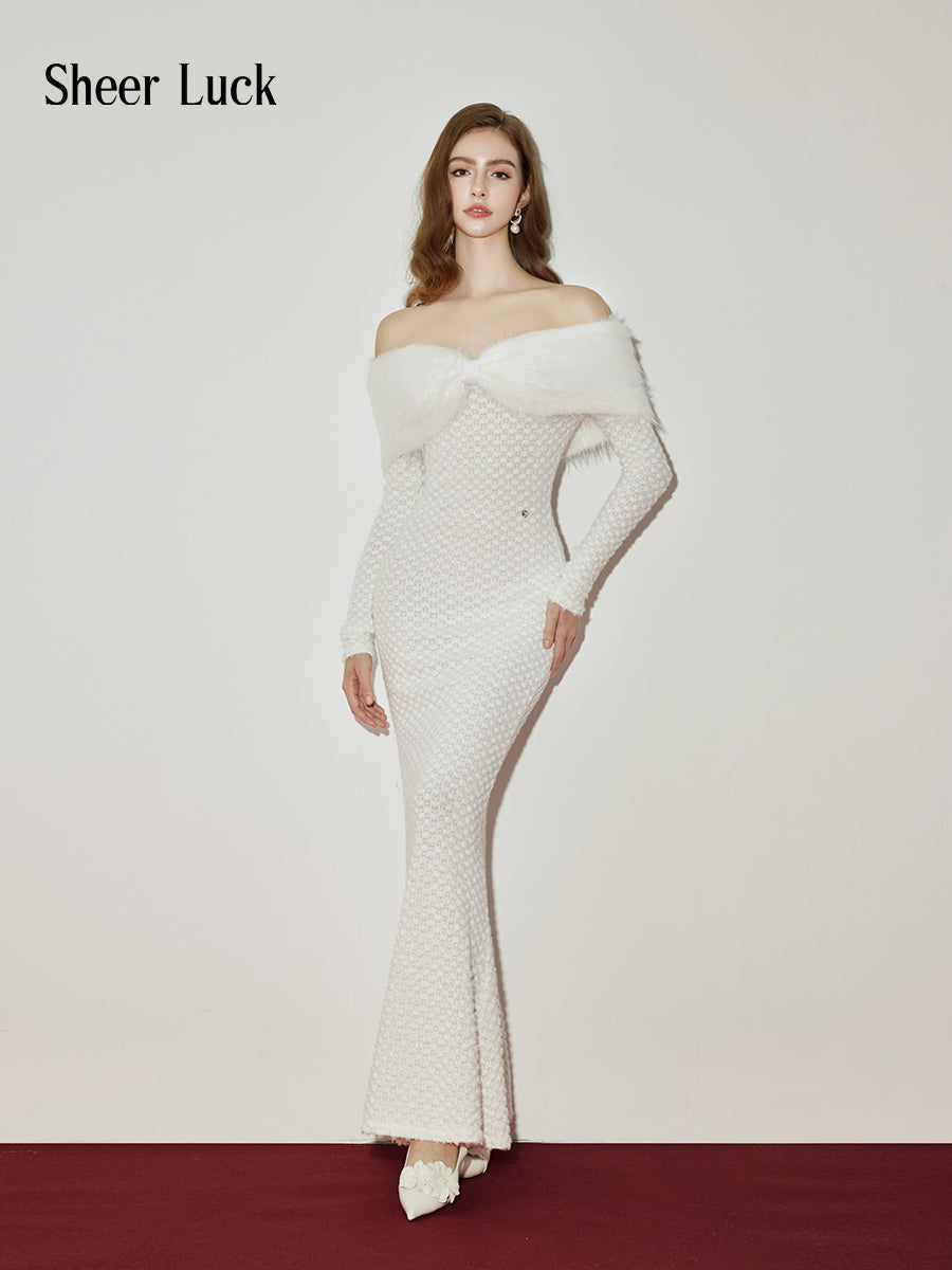 SHEER LUCK Bernice SLLYQ24702 long-sleeved slim-fitting dress