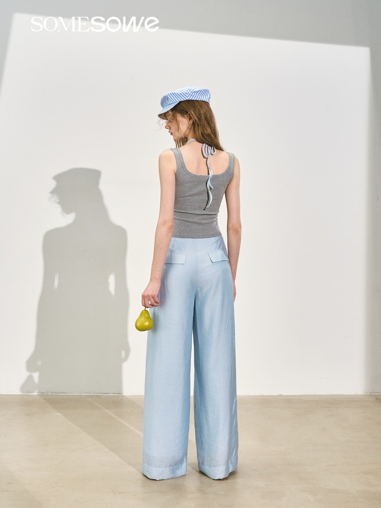 SOMESOWE S2508125 Pearlescent organza cool trousers (3color)