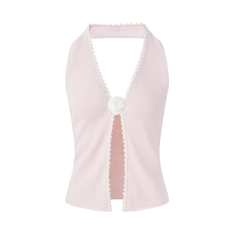 FIND YA WINGS Pink Knitted Tank Top