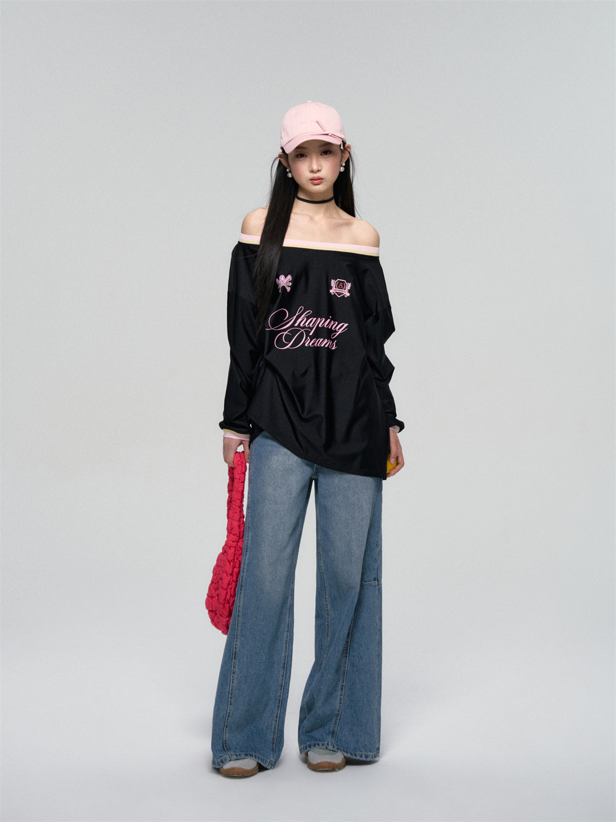 AsGony ASG25086 Lace straight leg jeans