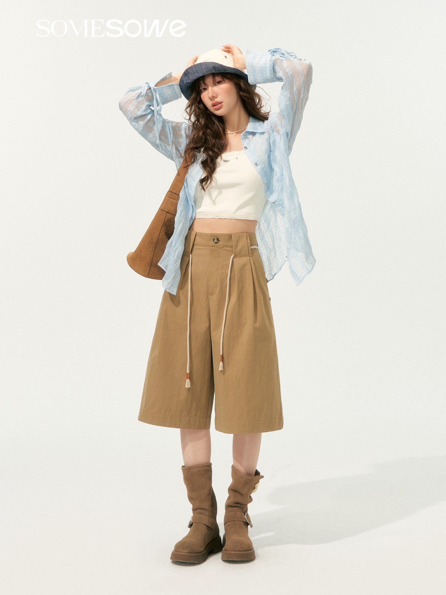 SOMESOWE S2508168 Ruffled casual shorts