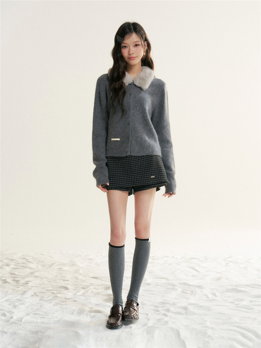 16DEWS 16D25506 Fake two piece woolen skirt