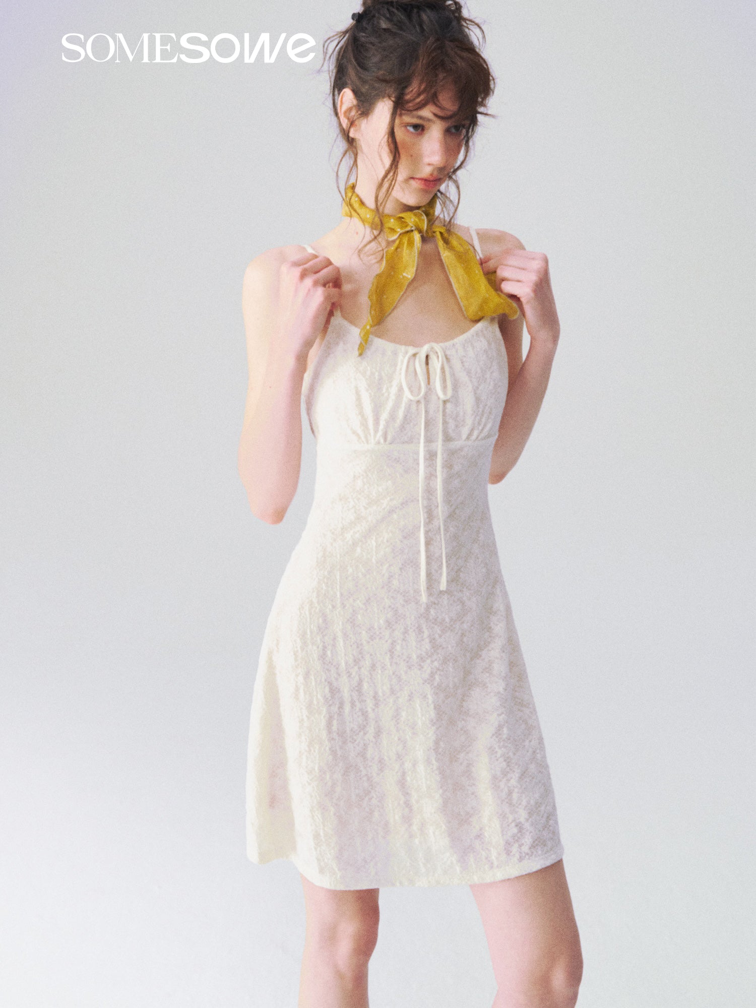 SOMESOWE S2609107 Jacquard texture camisole dress