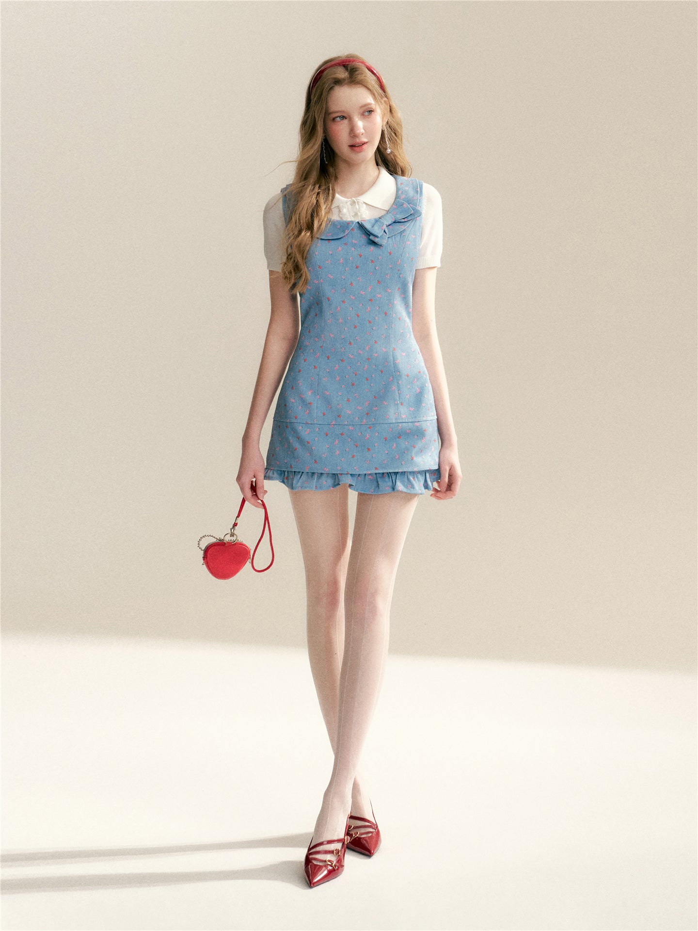 16DEWS 16D246069 A-line doll collar denim dress