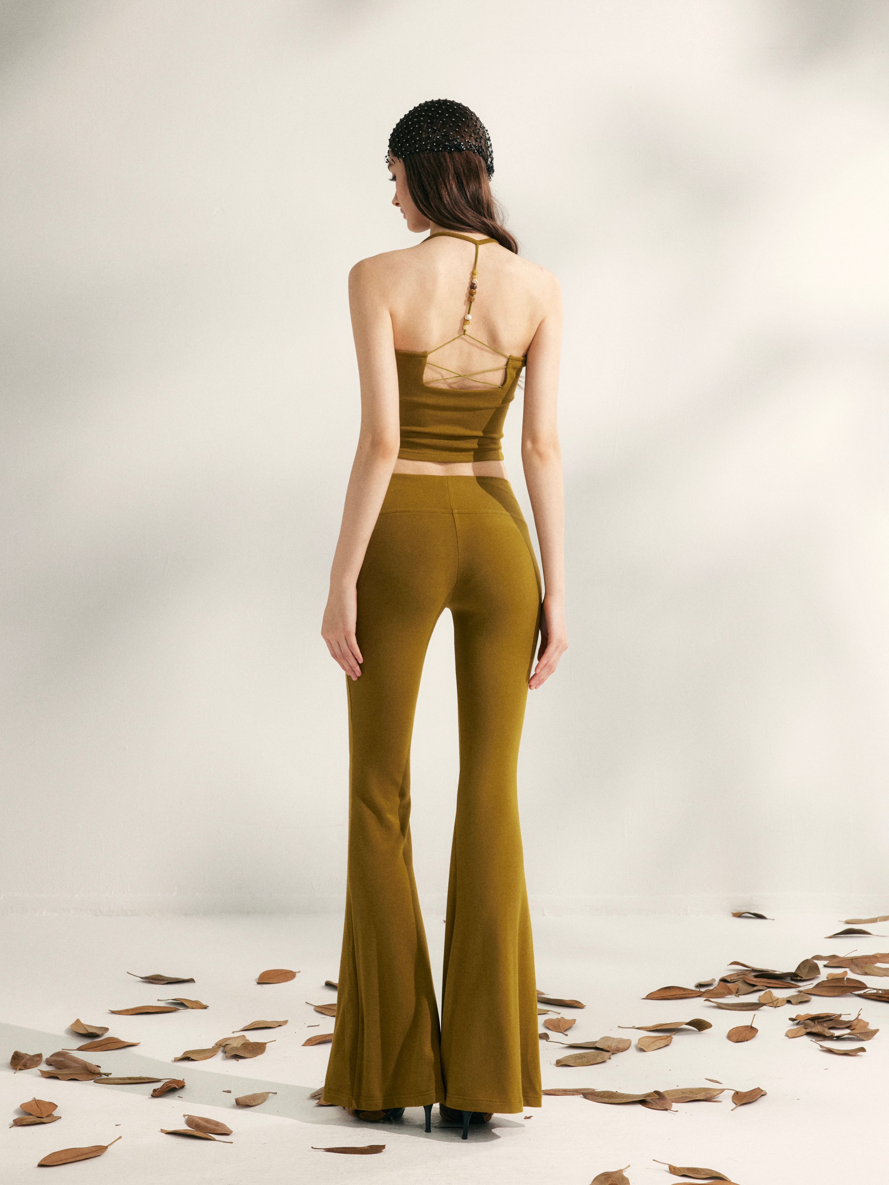 YZZI HE Beaded knit camisole + yoga pants set