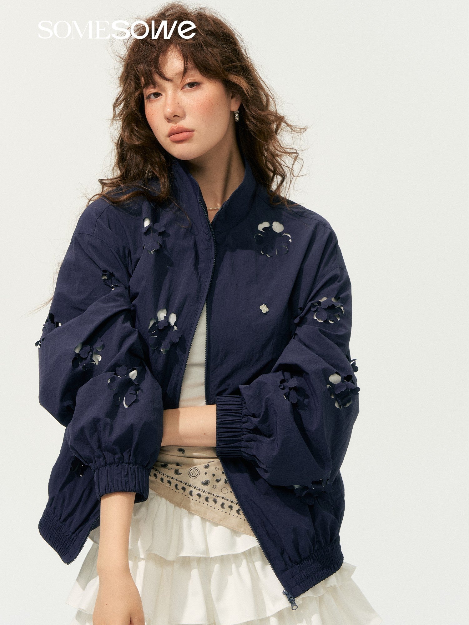 SOMESOWE S2508193 Heavy industry hollow flower jacket