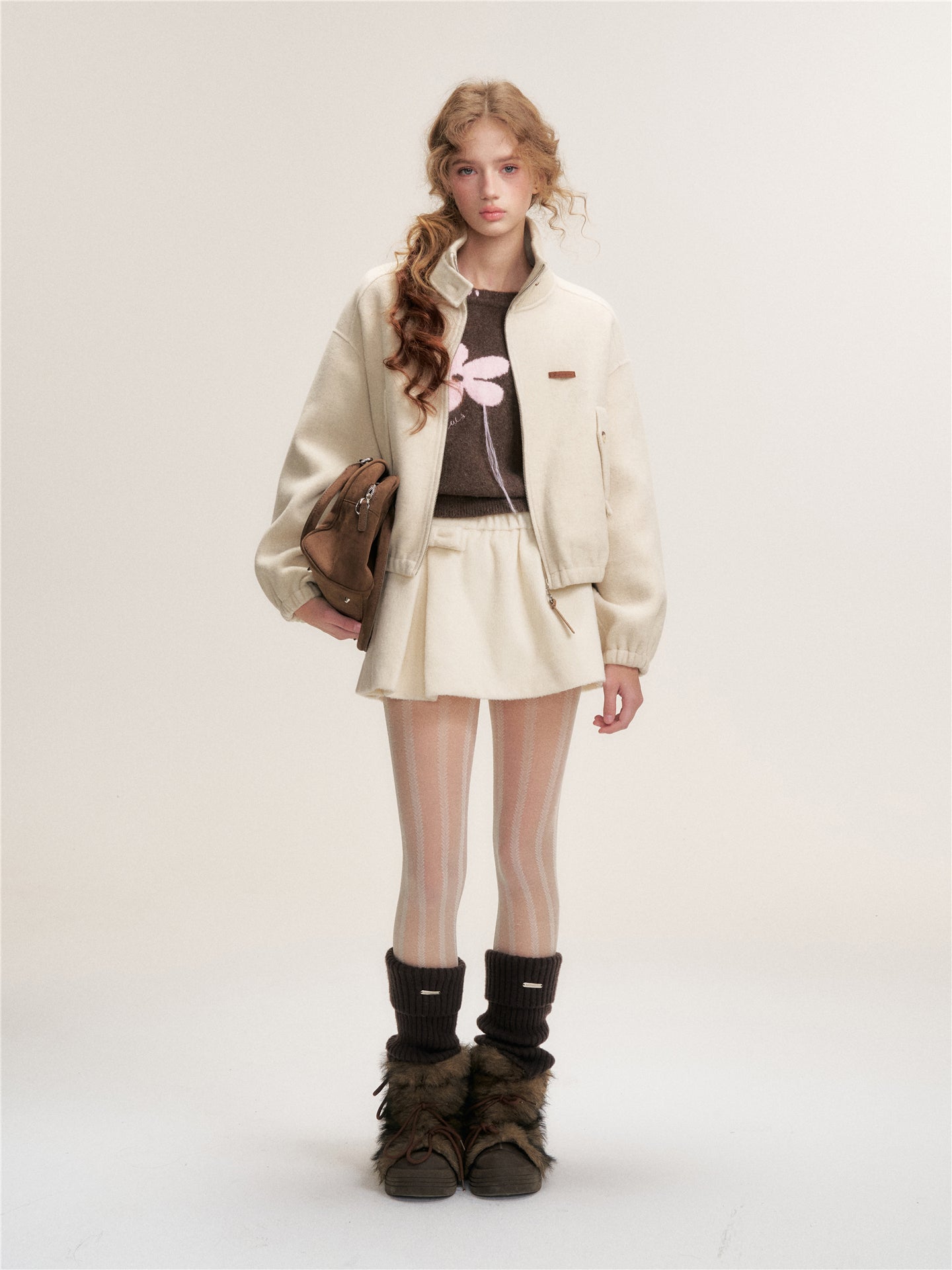 16DEWS 16D25445 Solid Color Australian Wool Double-Sided Jacket