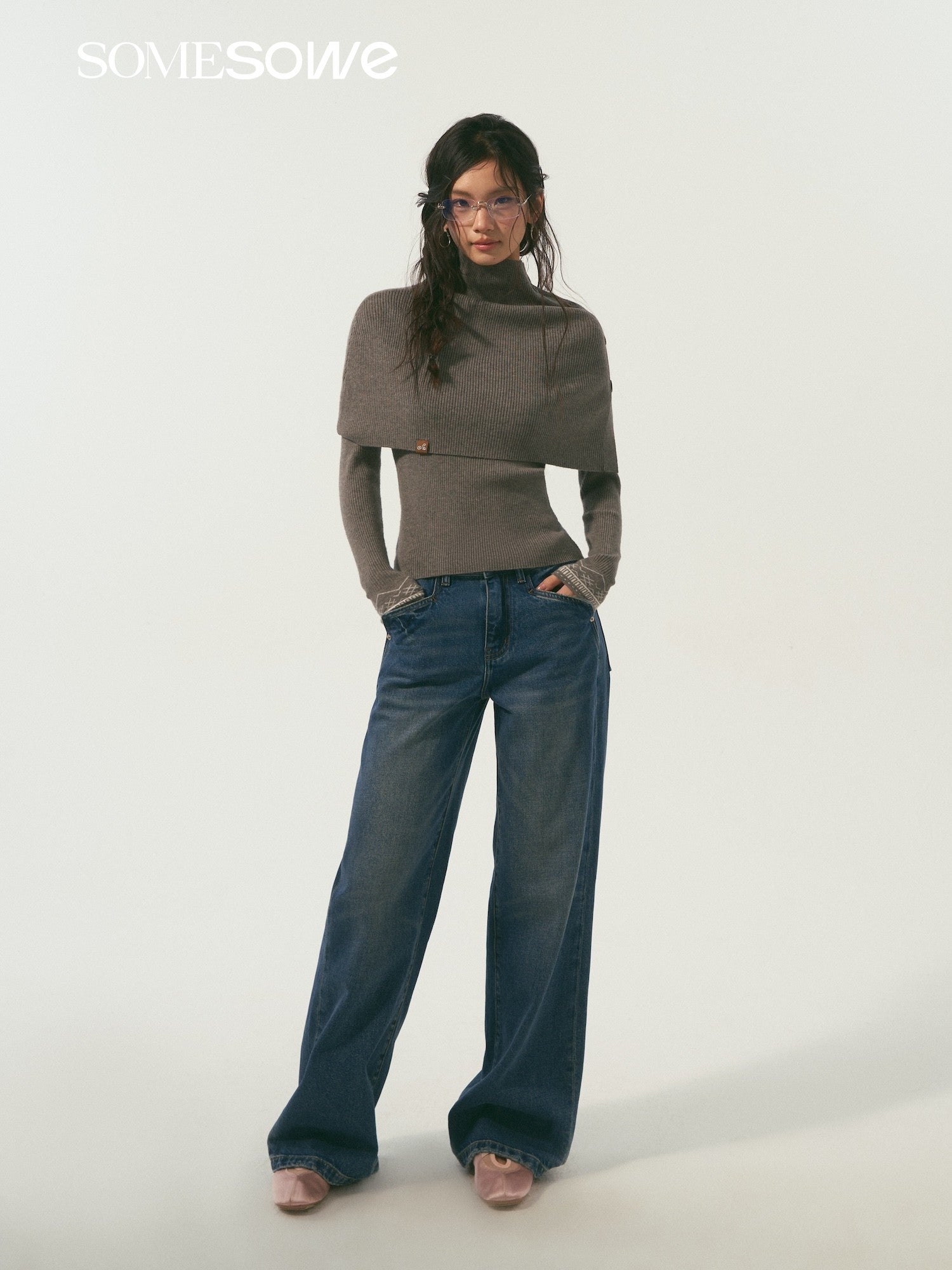 SOMESOWE S2509010 Nomadic style make old washed denim jeans