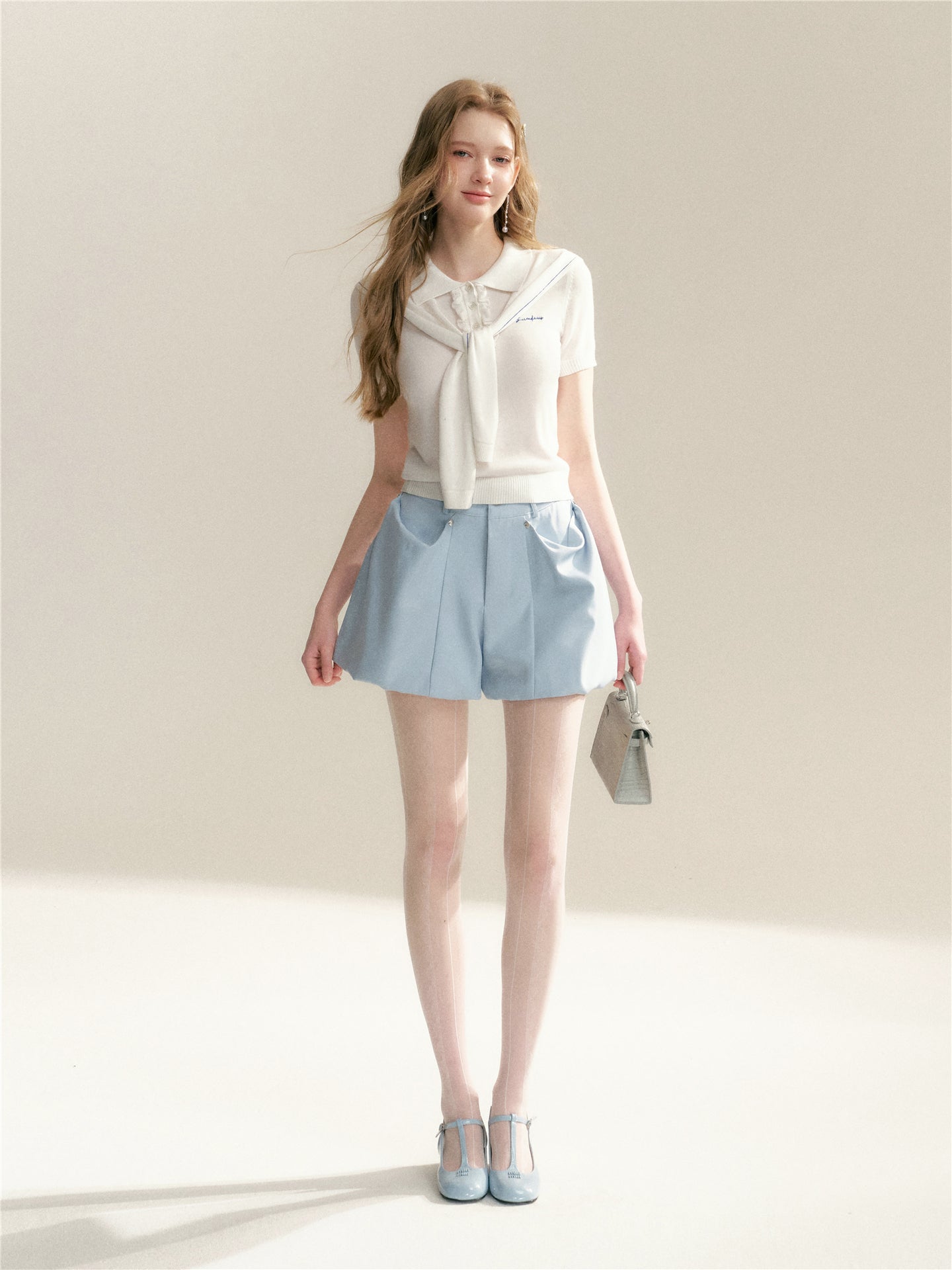 16DEWS 16D246068 A-line flower bud shorts