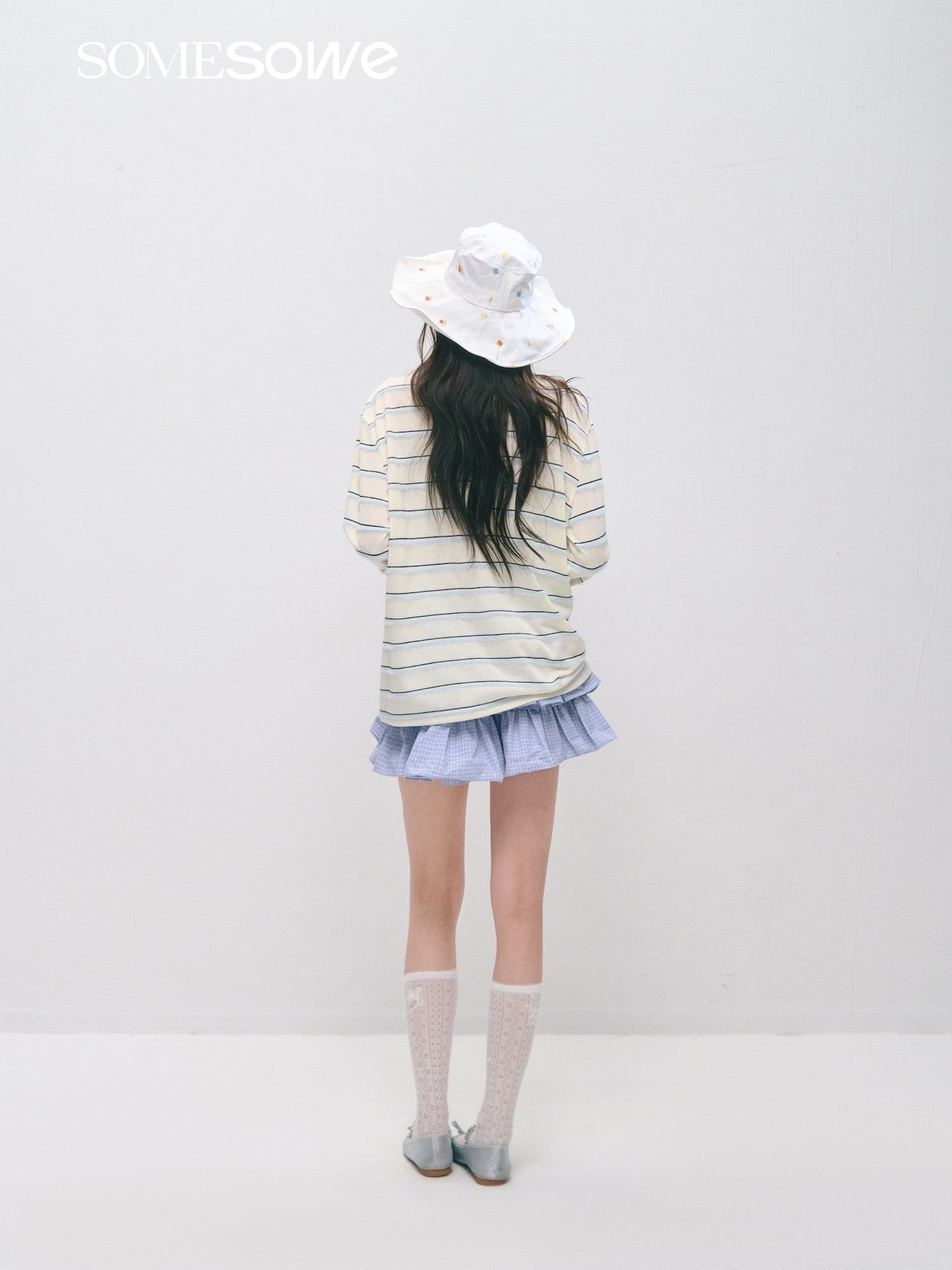 SOMESOWE S2609027 Fake two wide spaced striped tops