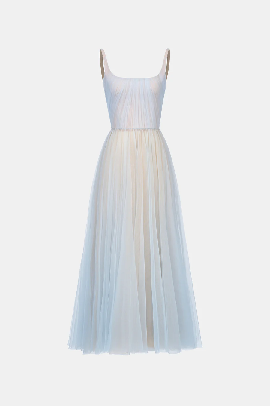 Montsand Blue Draped Tulle Dress
