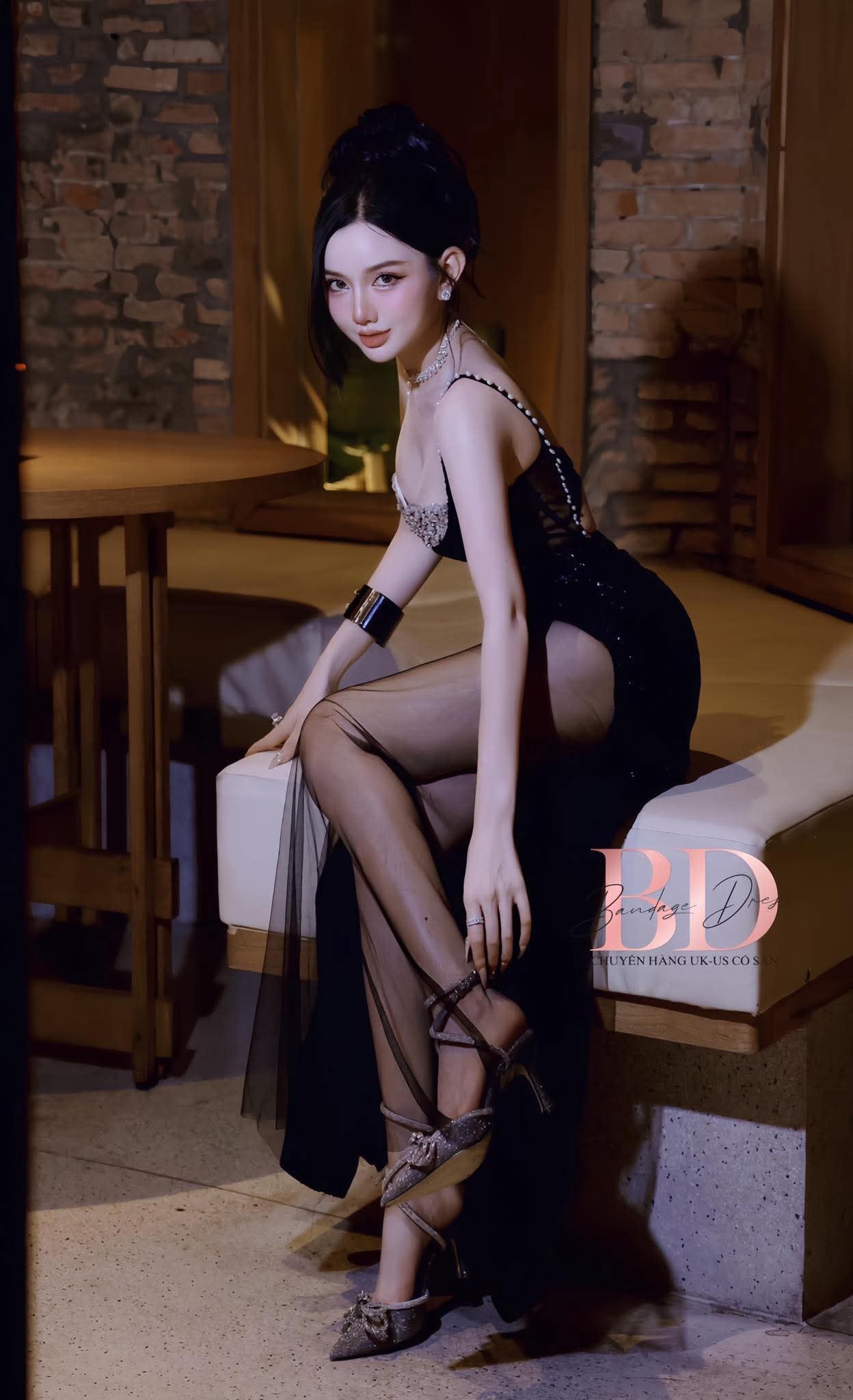 Bandage Dress Shiny slit dress